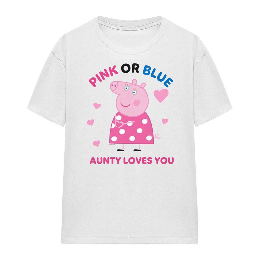 White - Hasbro - Peppa Pig Pink Or Blue Aunty Pig Loves You T Shirt - 4