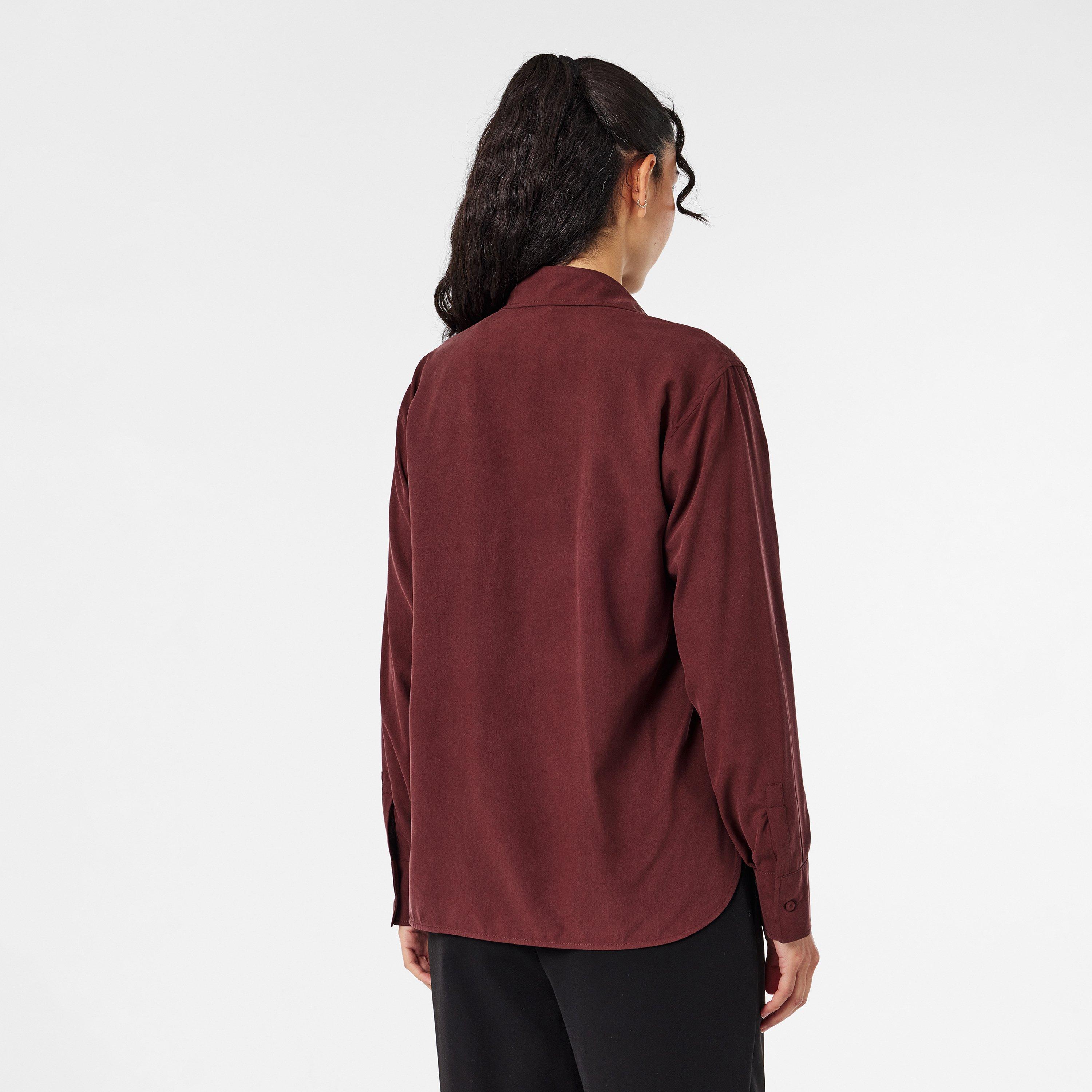 Cherry - Max Mara - Women's Mirko Long-Sleeve Plain Shirt - 4