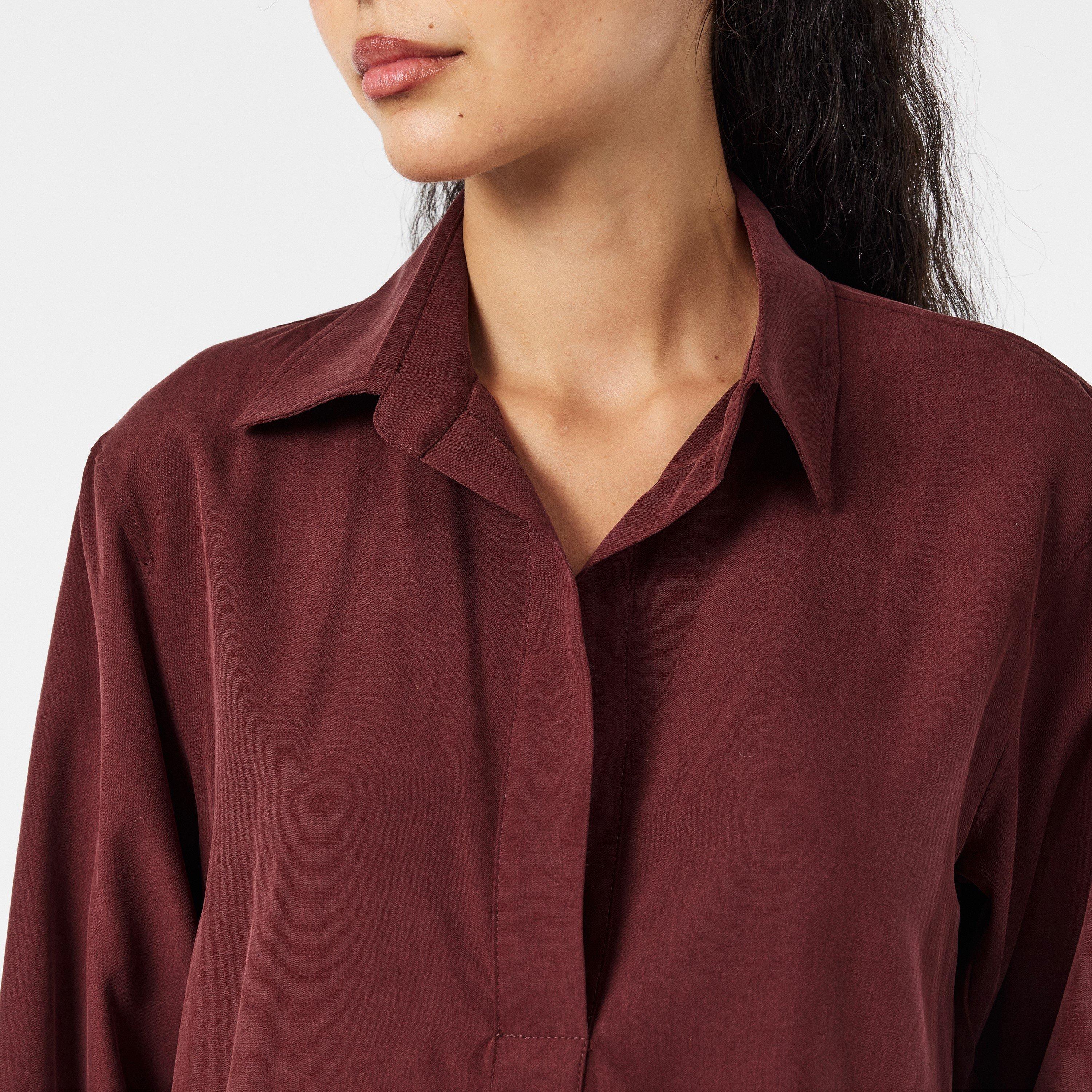Cherry - Max Mara - Women's Mirko Long-Sleeve Plain Shirt - 5