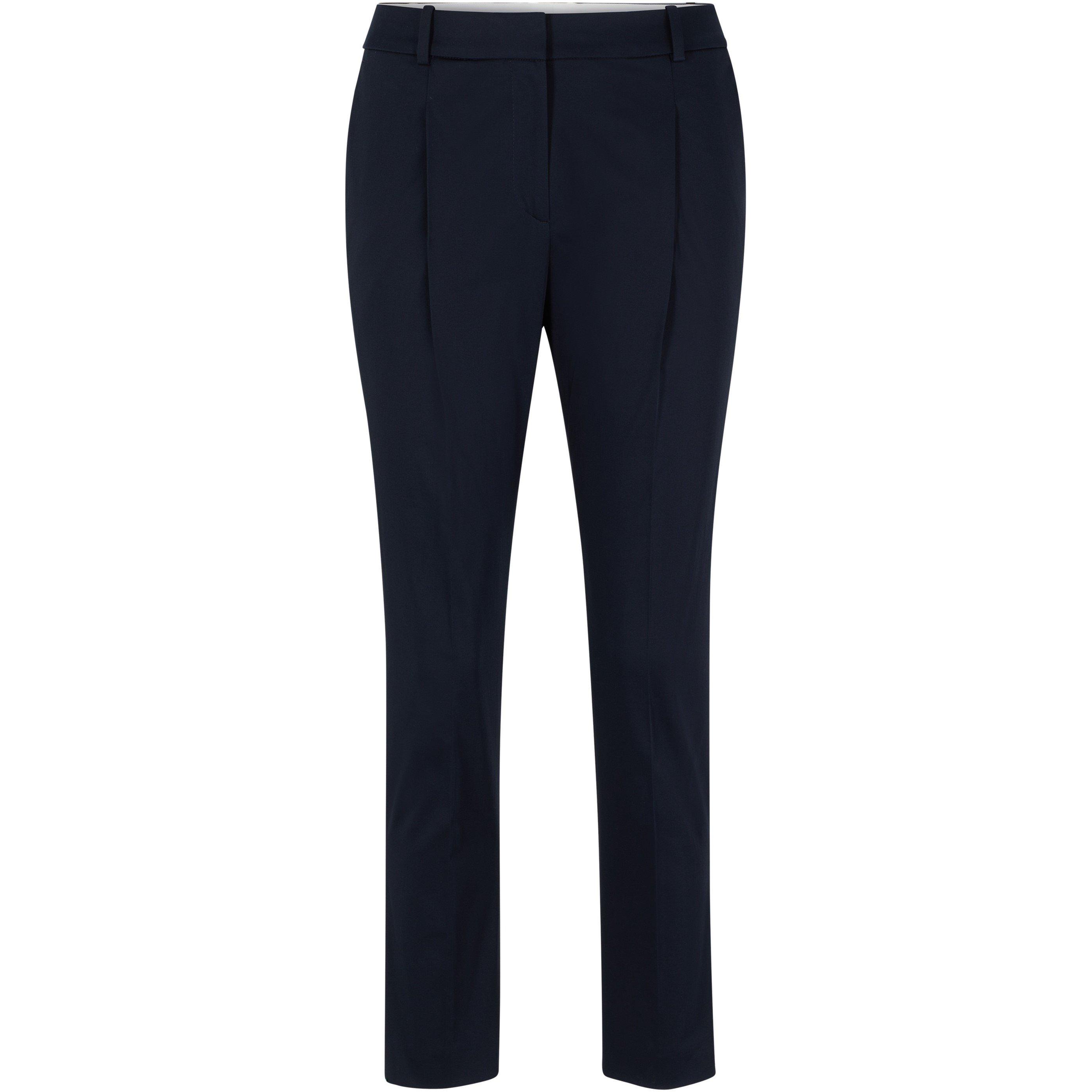 Dark Blue - Boss - Women's Tetida Pleated Trousers