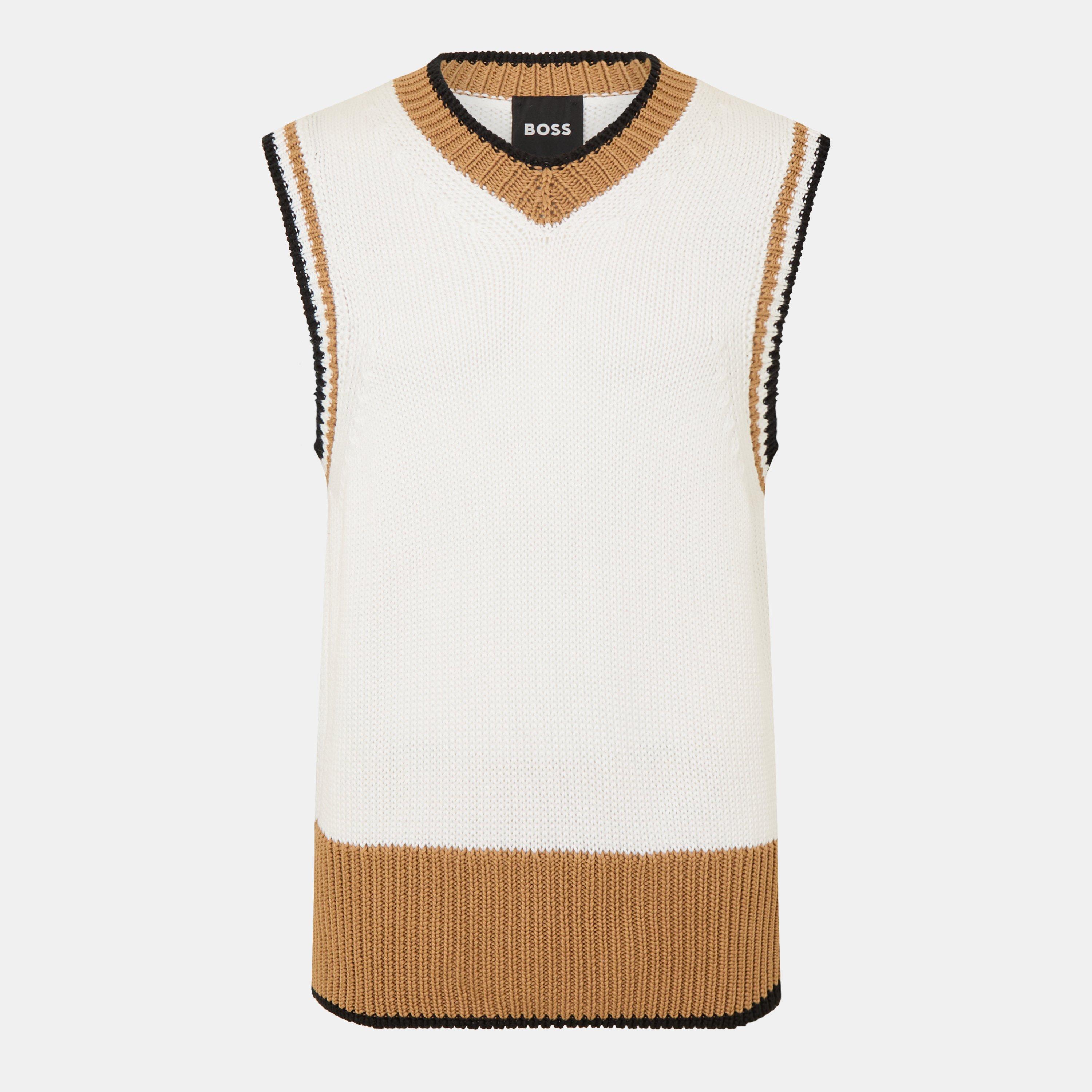Boss Men's Vest Sweater - White - XL