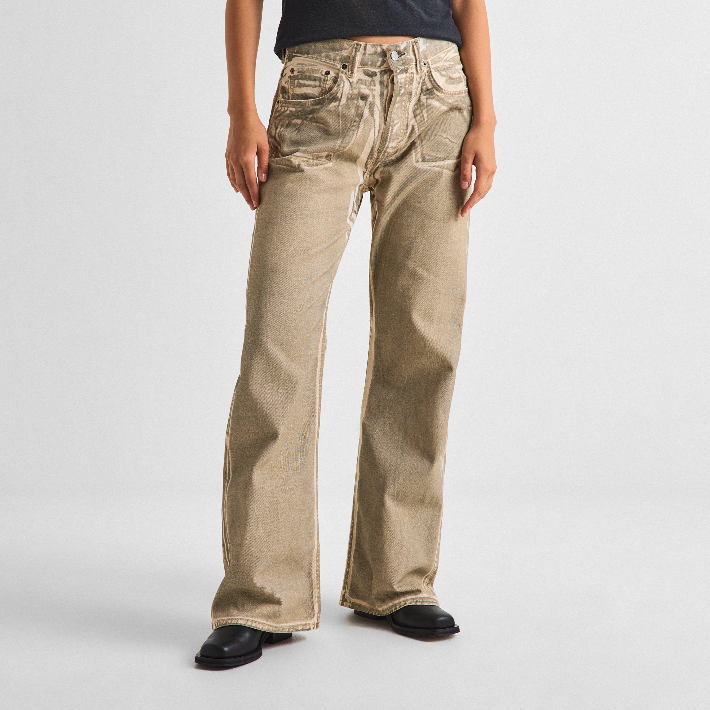 BEIGESAGE GREEN - Acne Studios - Women's Wide Leg Jeans - 3