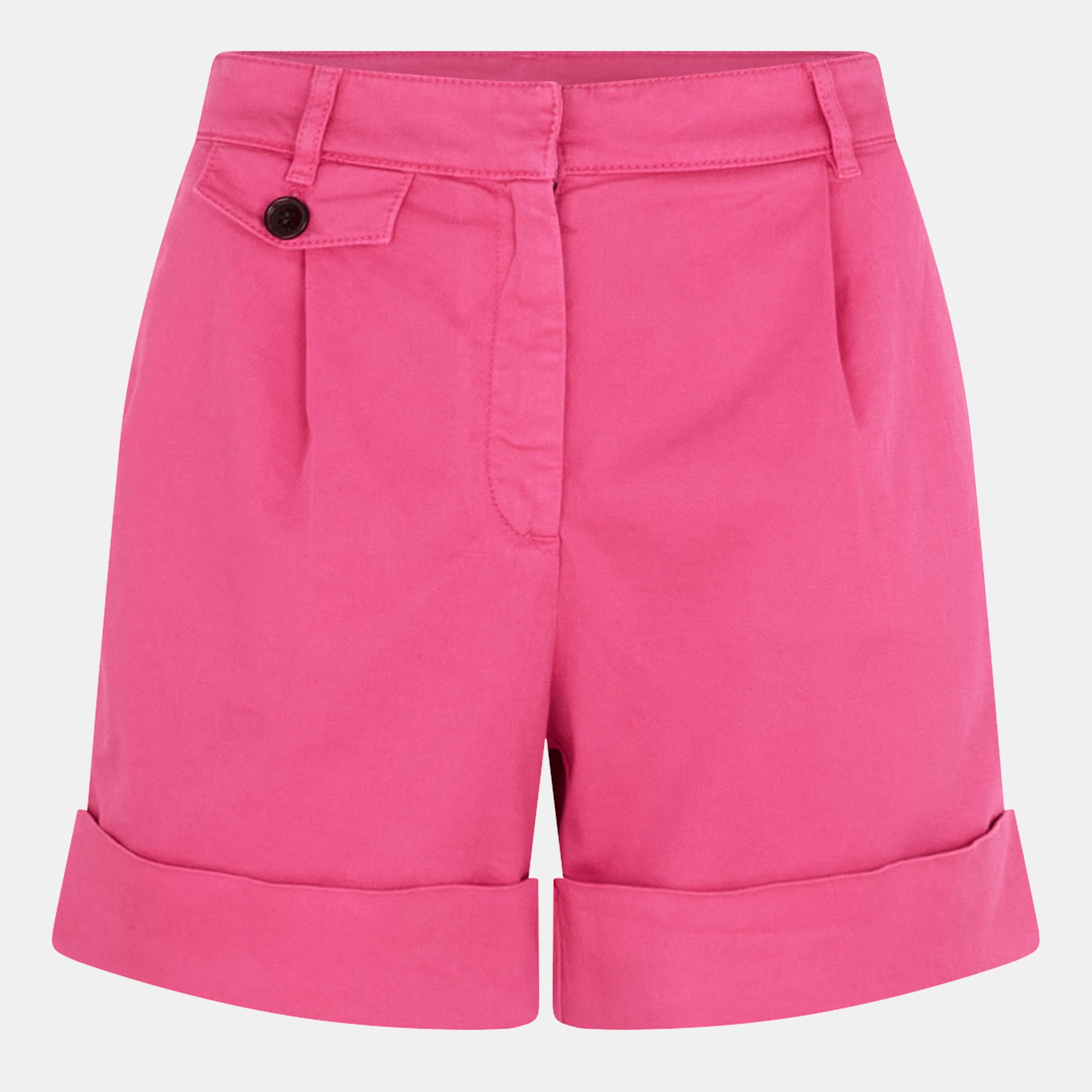 Boss Women's Tasandriad High-Waisted Relaxed Fit Denim Shorts - Medium Pink - Size 4 (XXS)
