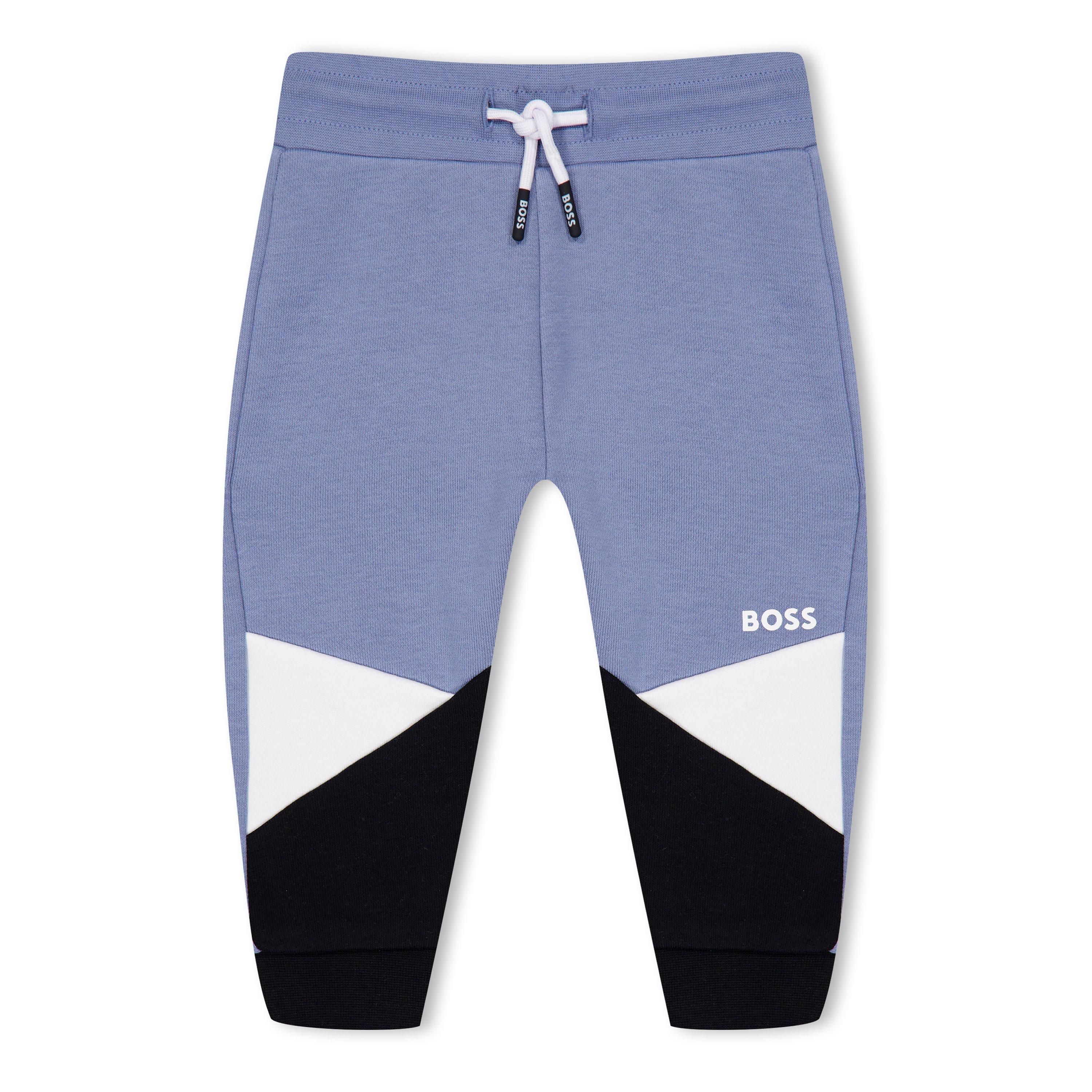 Med Grey 049 - Boss - Kids' Block Jog Jersey Cuffed Joggers - 1