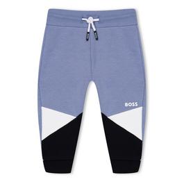 Boss Kids Block Closed Hem Jogging Bottoms