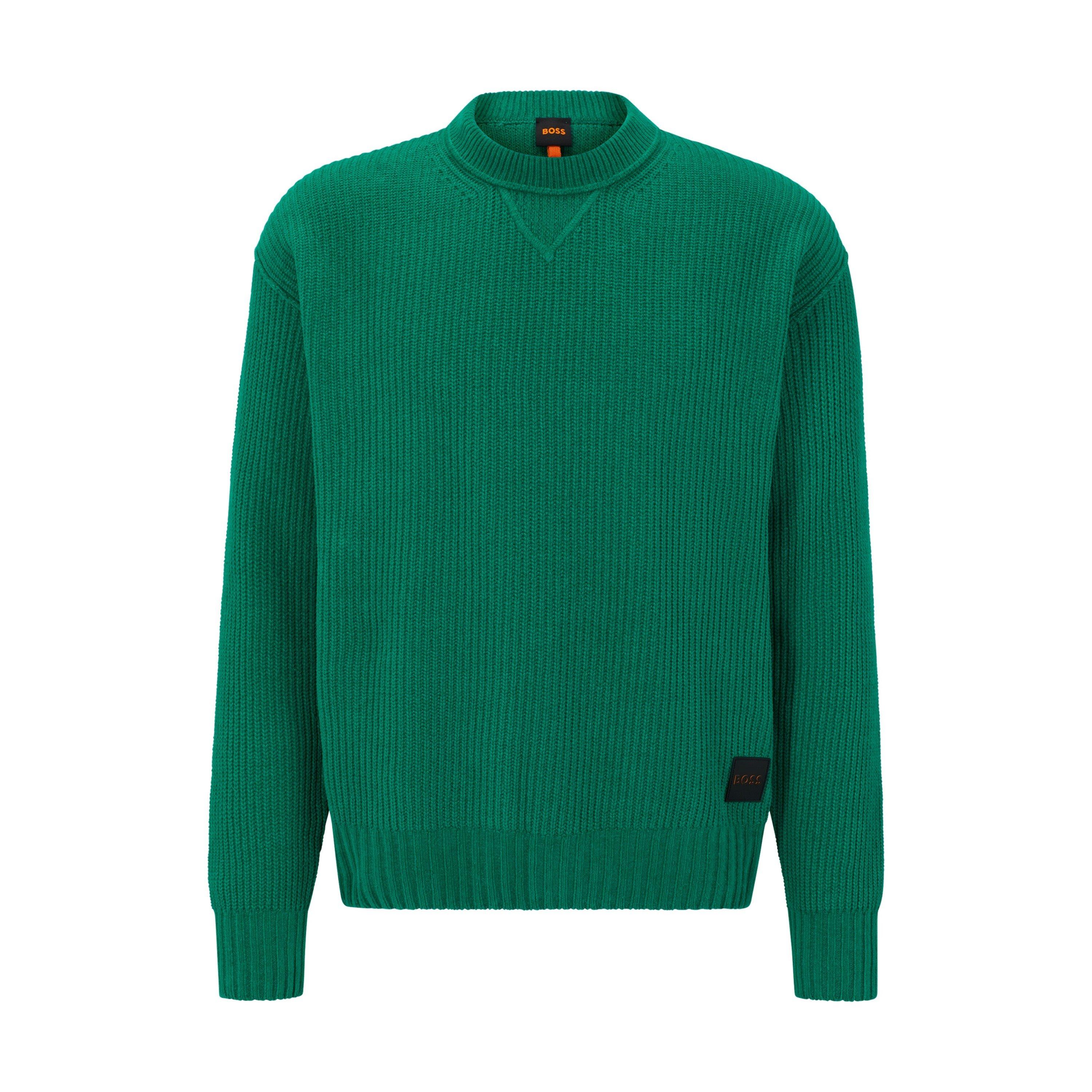 Boss Men's Kinillo Knit Crew Neck Jumper - Medium Green - XL