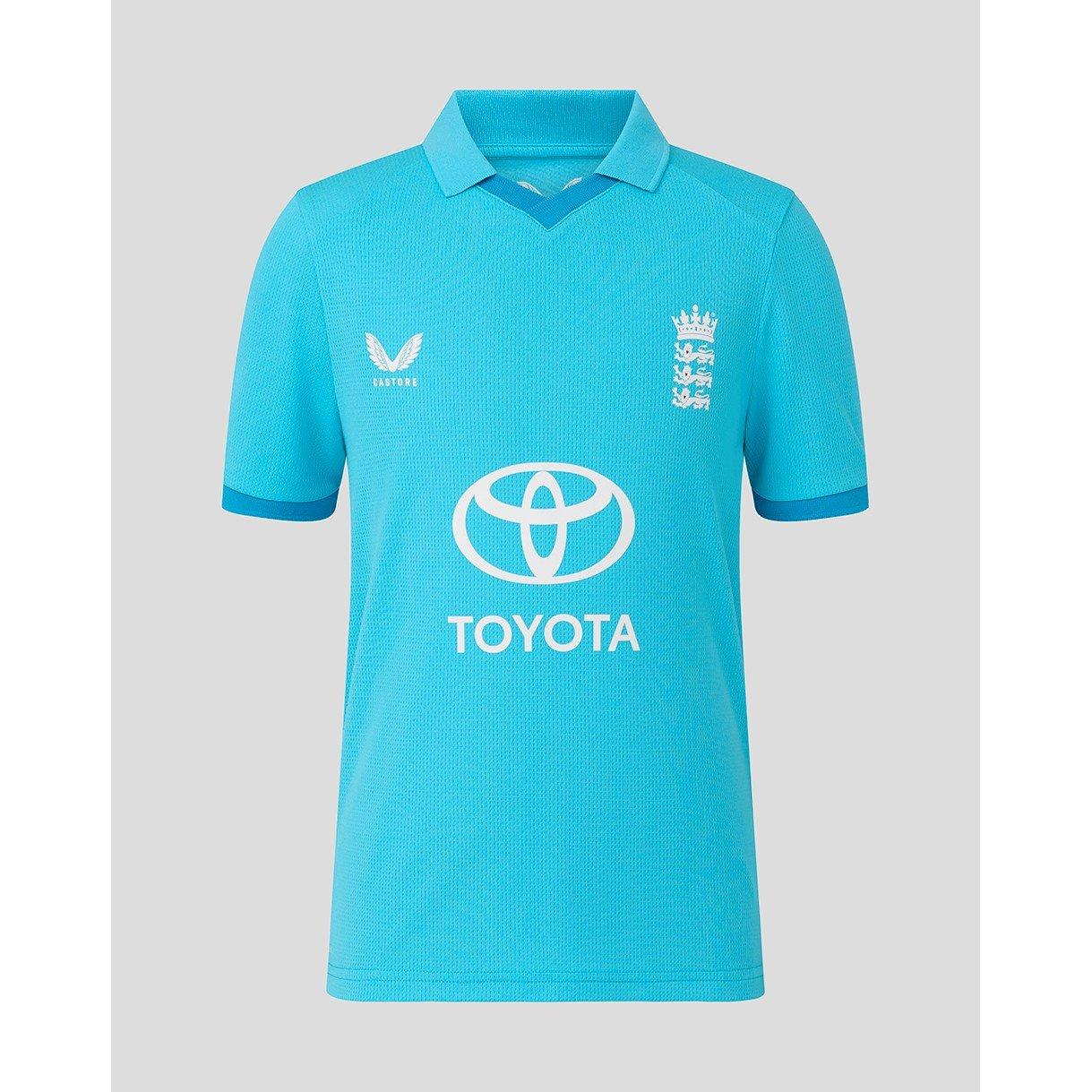 Castore  Kids 26/27 England Cricket Odi Shirt - Atoll/Danube - 13 (XL)