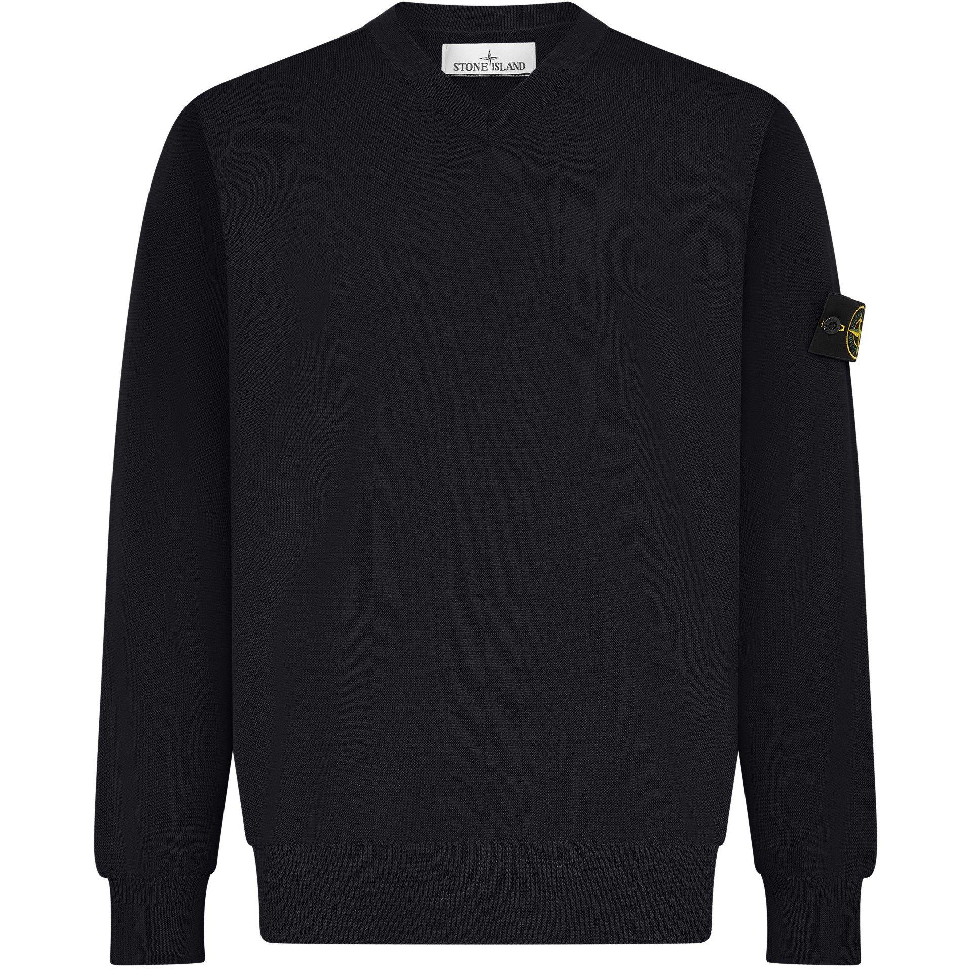 Nero V0029 - Stone Island - V Neck Wool Sweater - 1