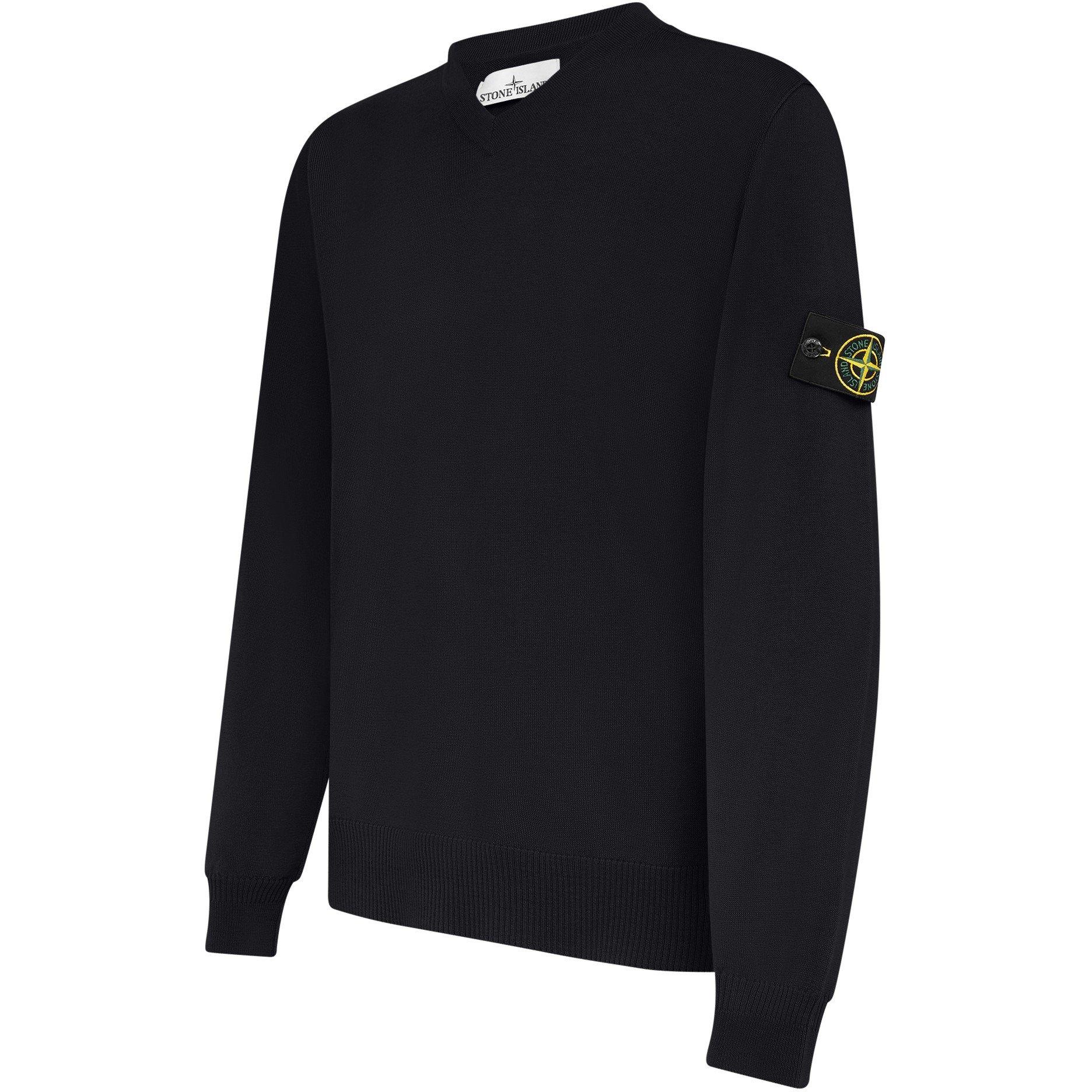 Nero V0029 - Stone Island - V Neck Wool Sweater - 3