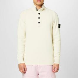 Stone Island Half Zip Sweater With Buttons