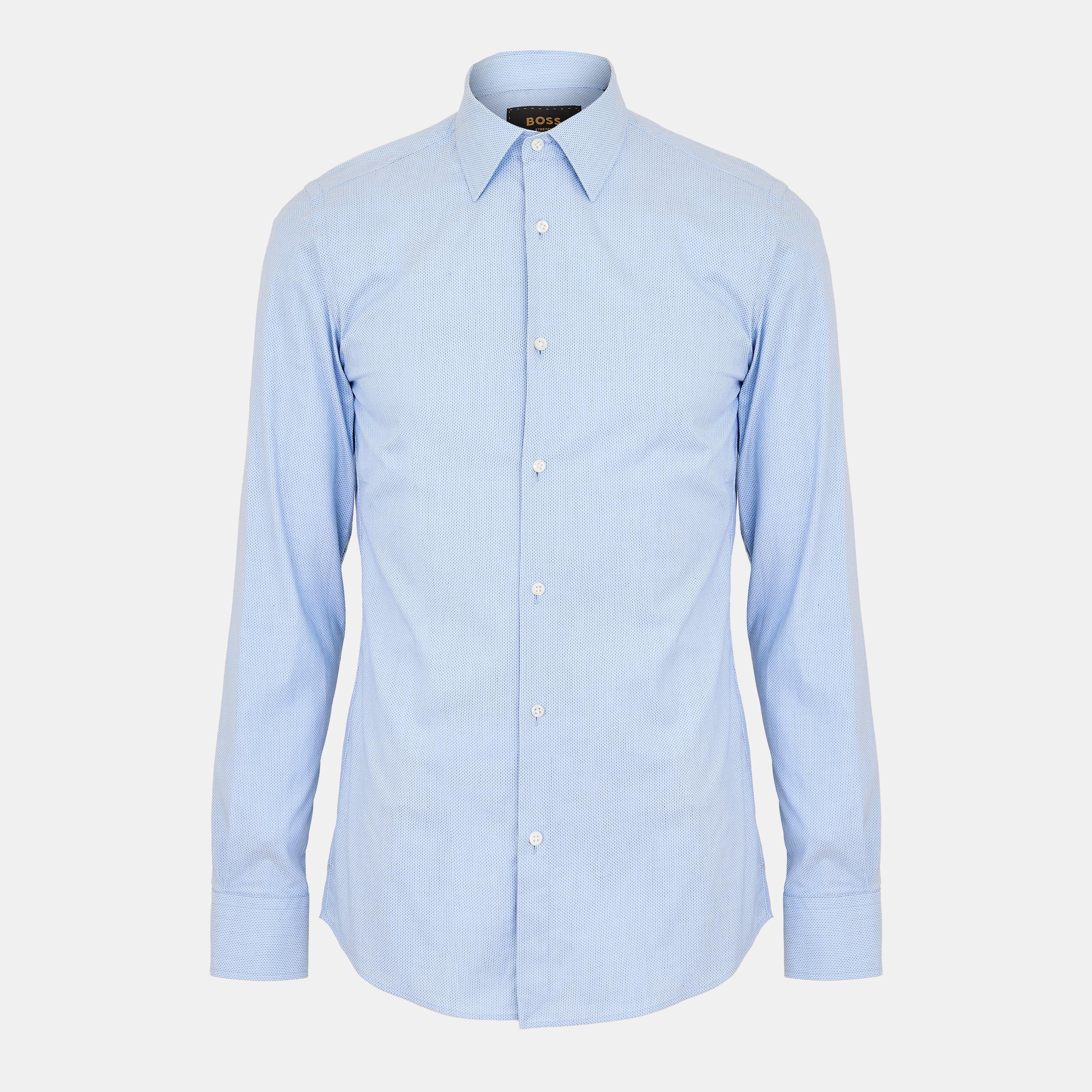 Boss Men's Plain Long-Sleeve Shirt - Light/Blue - 15.7 In 40