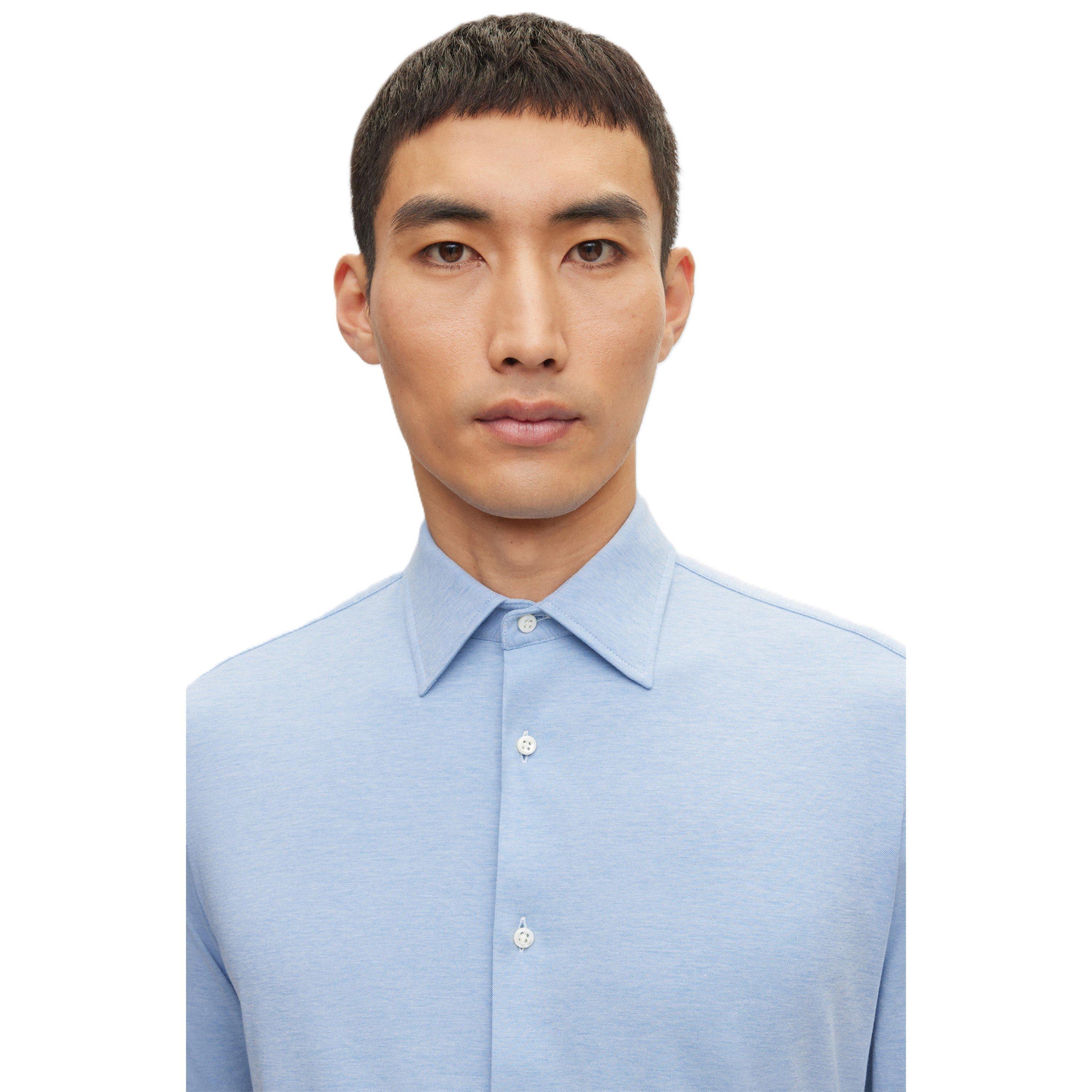 Blue - Boss - Men's Plain Long-Sleeve Shirt - 3