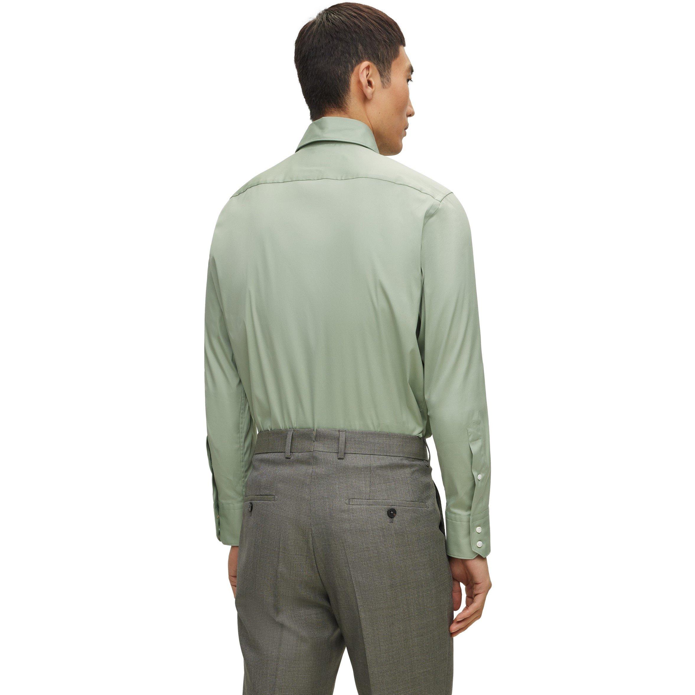 Light/Green - Boss - Men's Long Sleeve Plain Shirt - 2