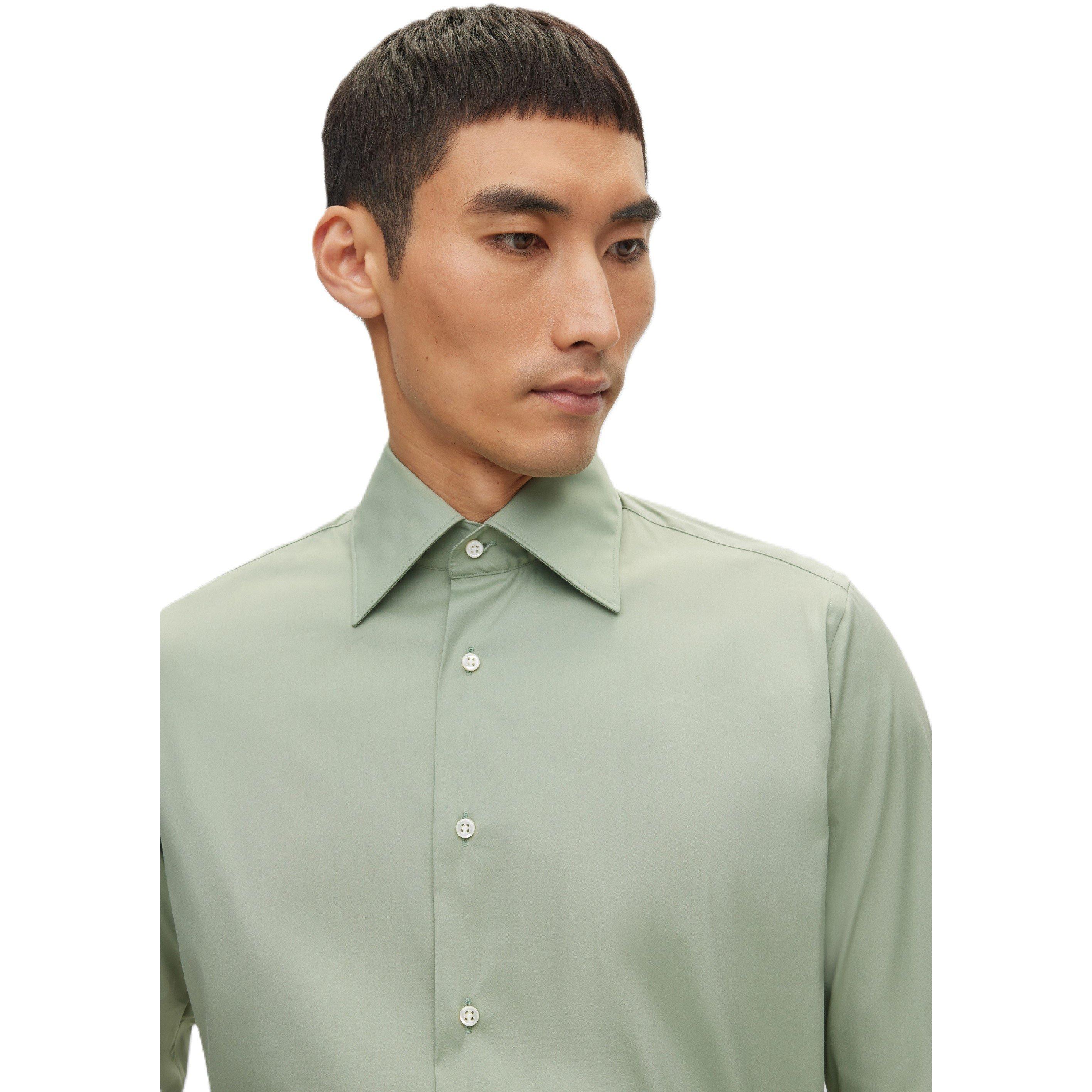 Light/Green - Boss - Men's Long Sleeve Plain Shirt - 3