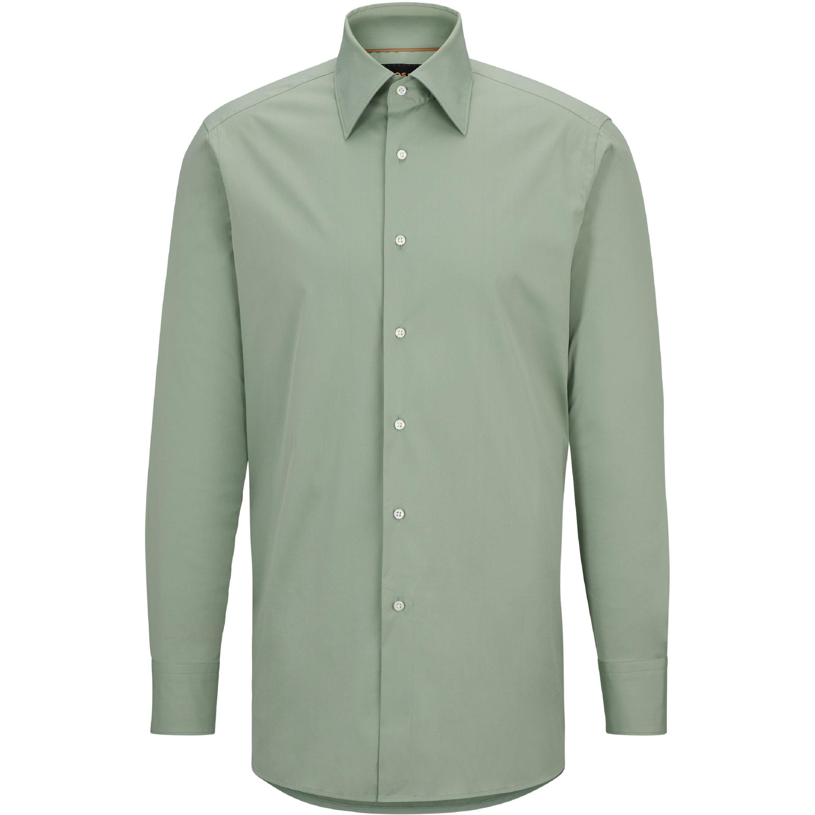 Light/Green - Boss - Men's Long Sleeve Plain Shirt - 4
