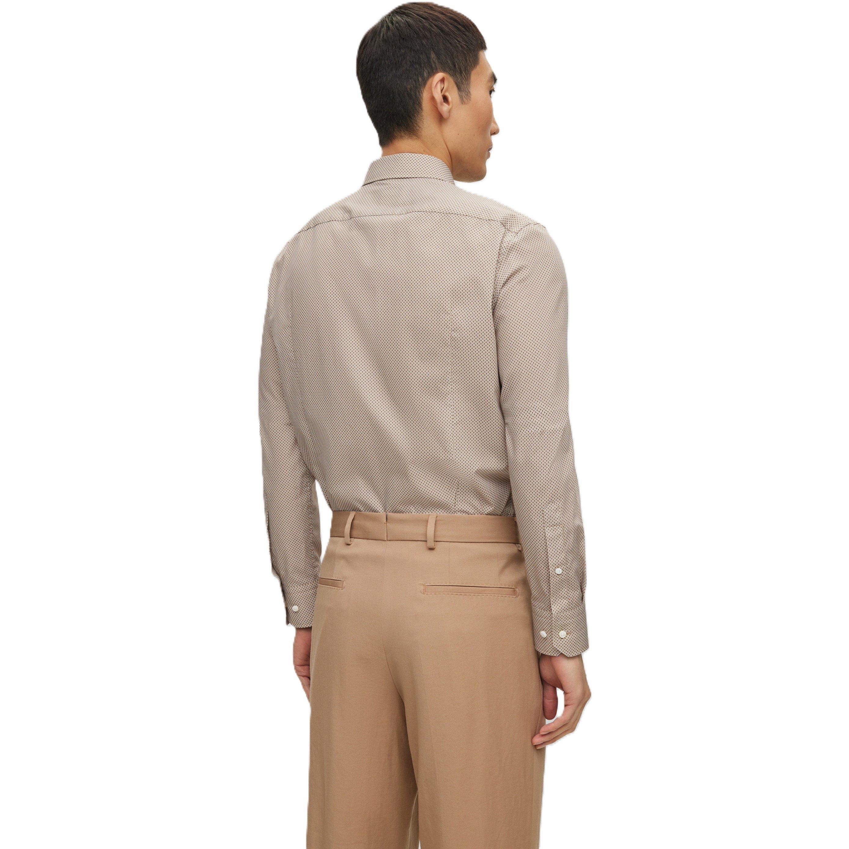 Beige - Boss - Men's Hays Kent Long Sleeve Plain Shirt - 2