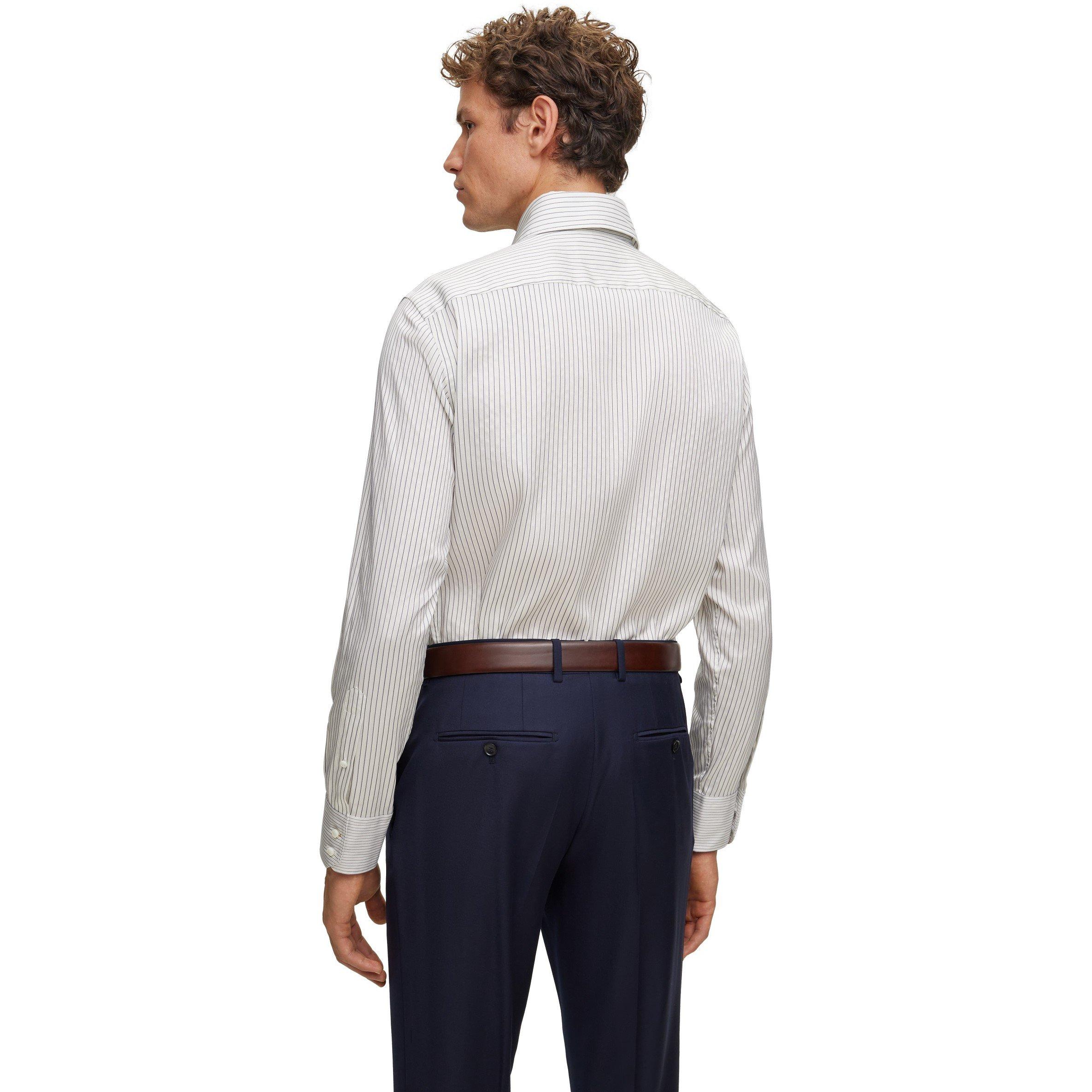 Blue - Boss - Men's Long Sleeve Plain Shirt - 2