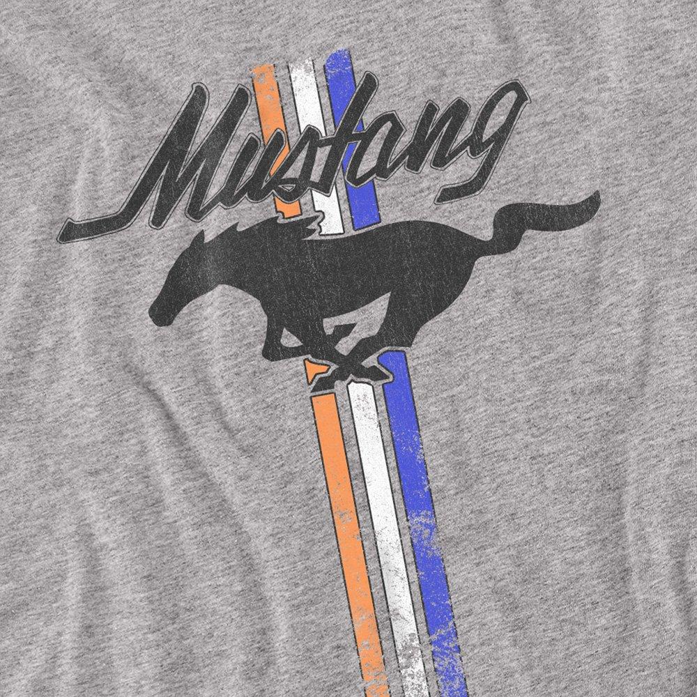 Light Grey - Ford - Ford Mustang Stripes Long Sleeve T-Shirt Athletic - 2