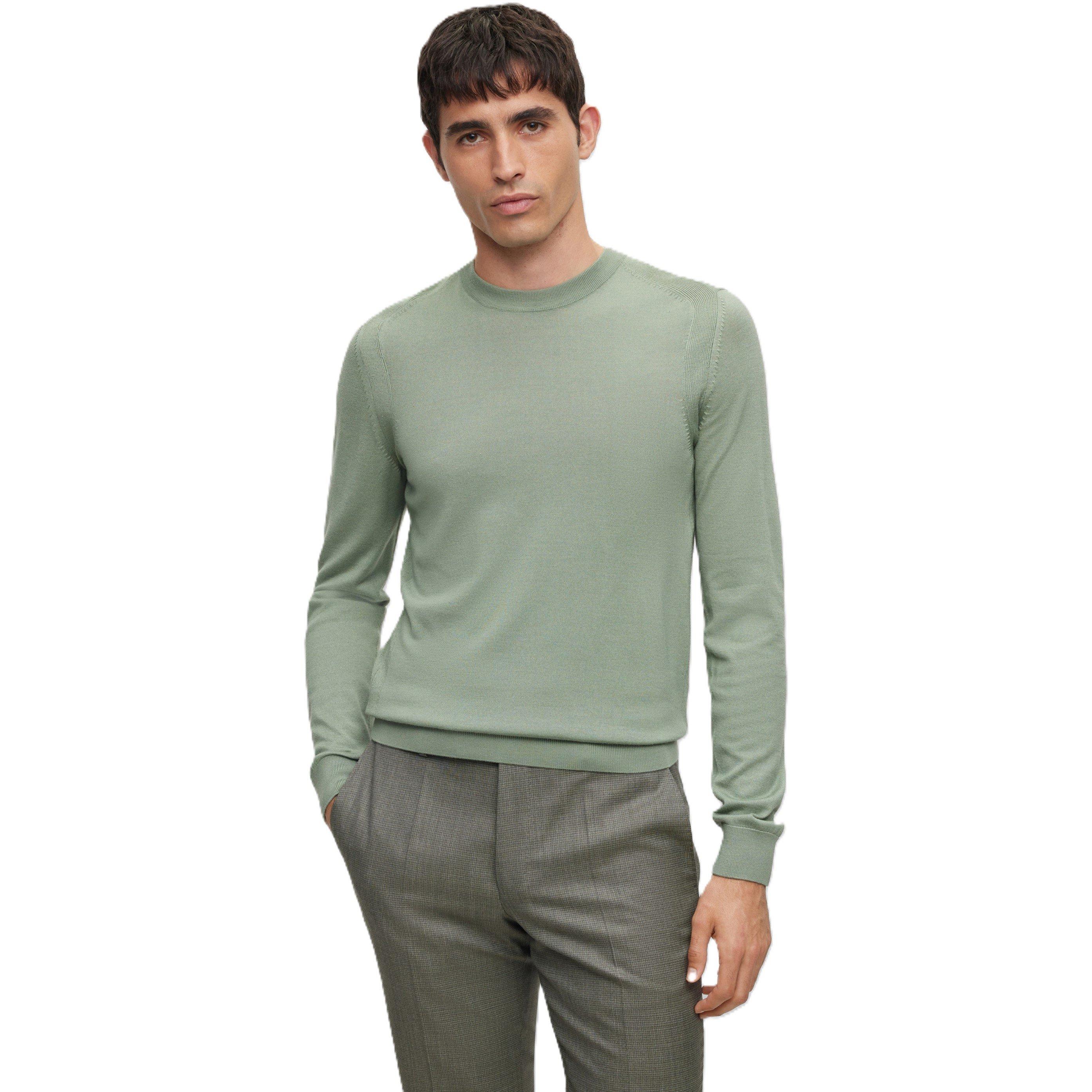 Boss Men's L Overo Crew Neck Jumper - Light/Green - 2XL