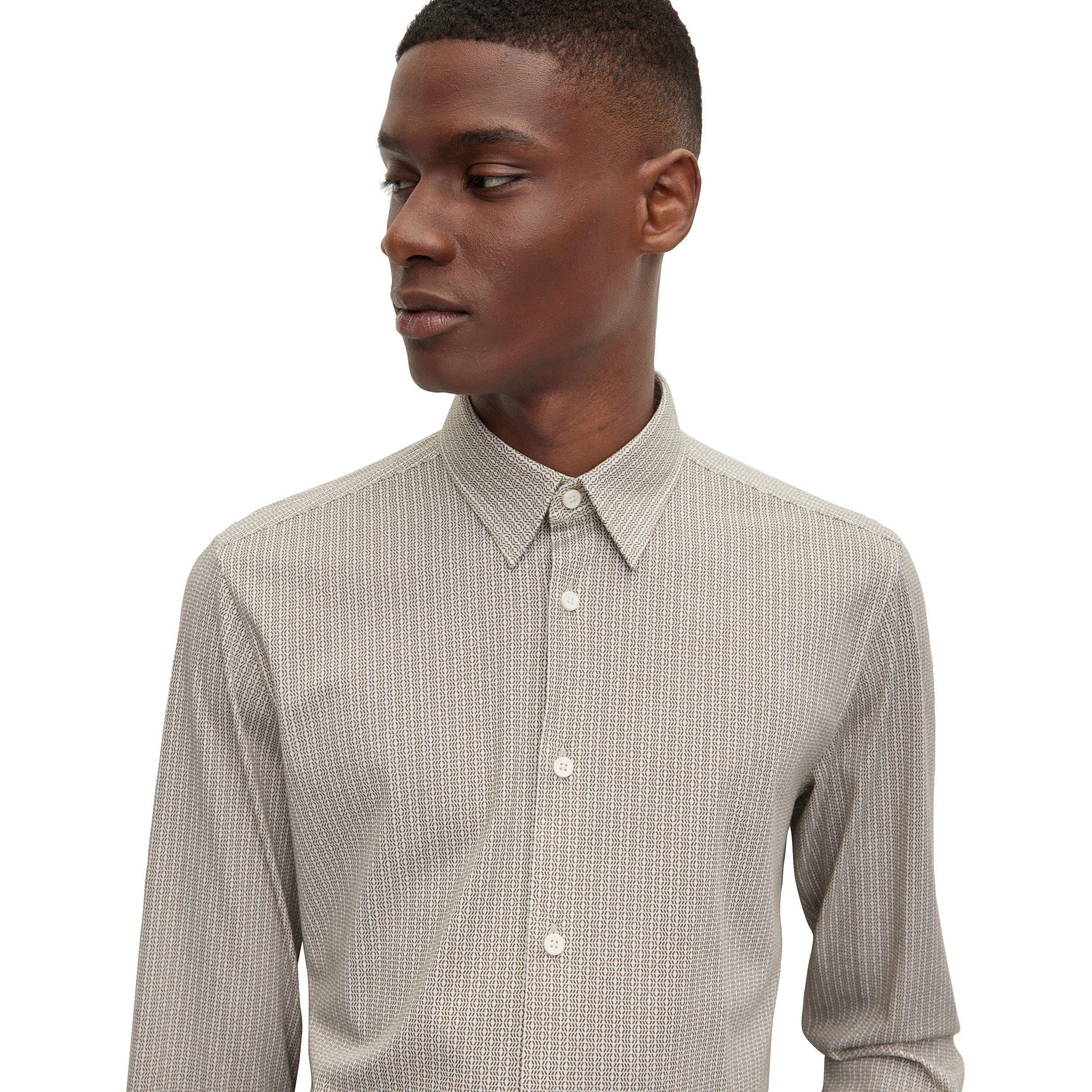 Green - Boss - Men's Plain Long-Sleeve Shirt - 3