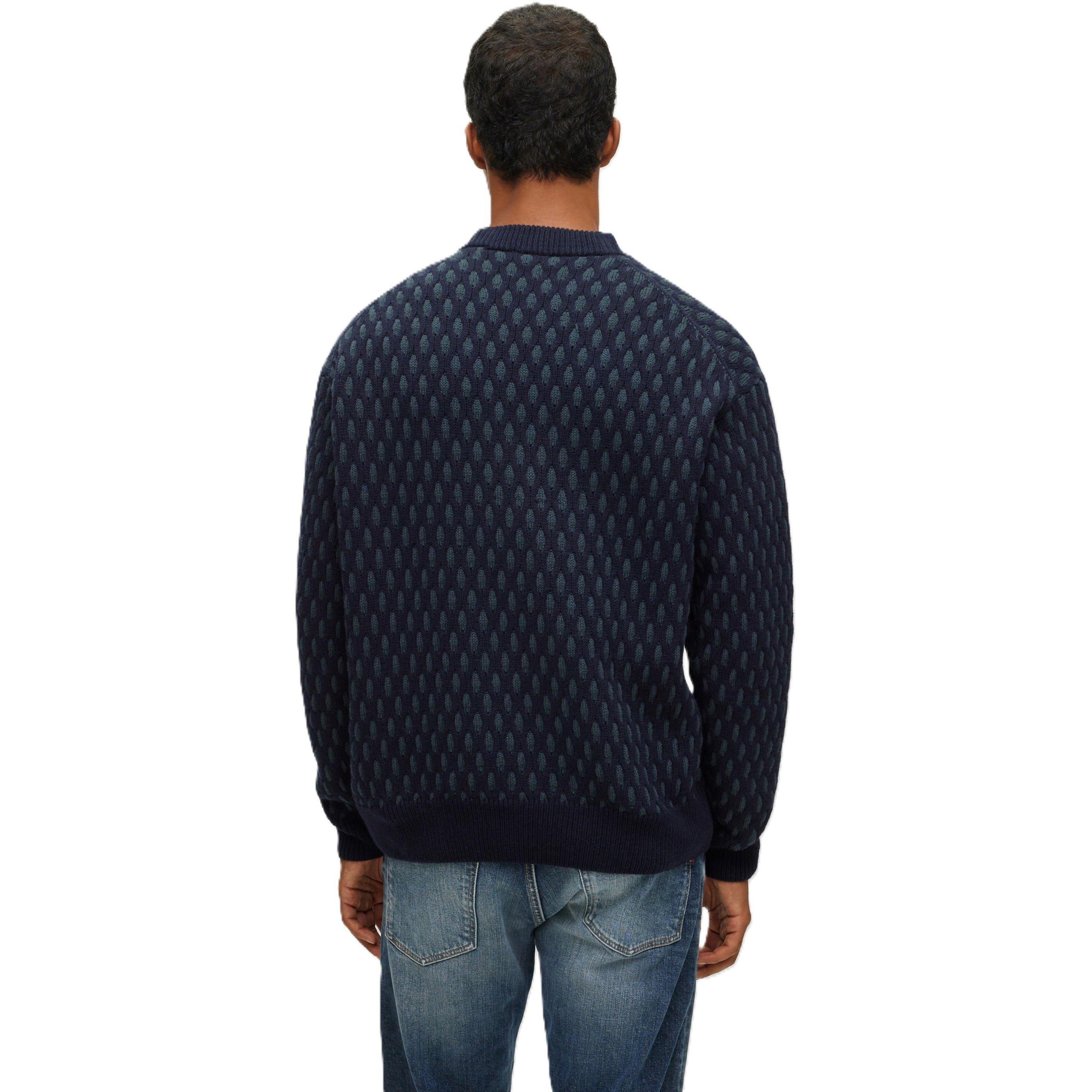 Blue - Boss - Men's Kesh Crew Neck Jumper - 2