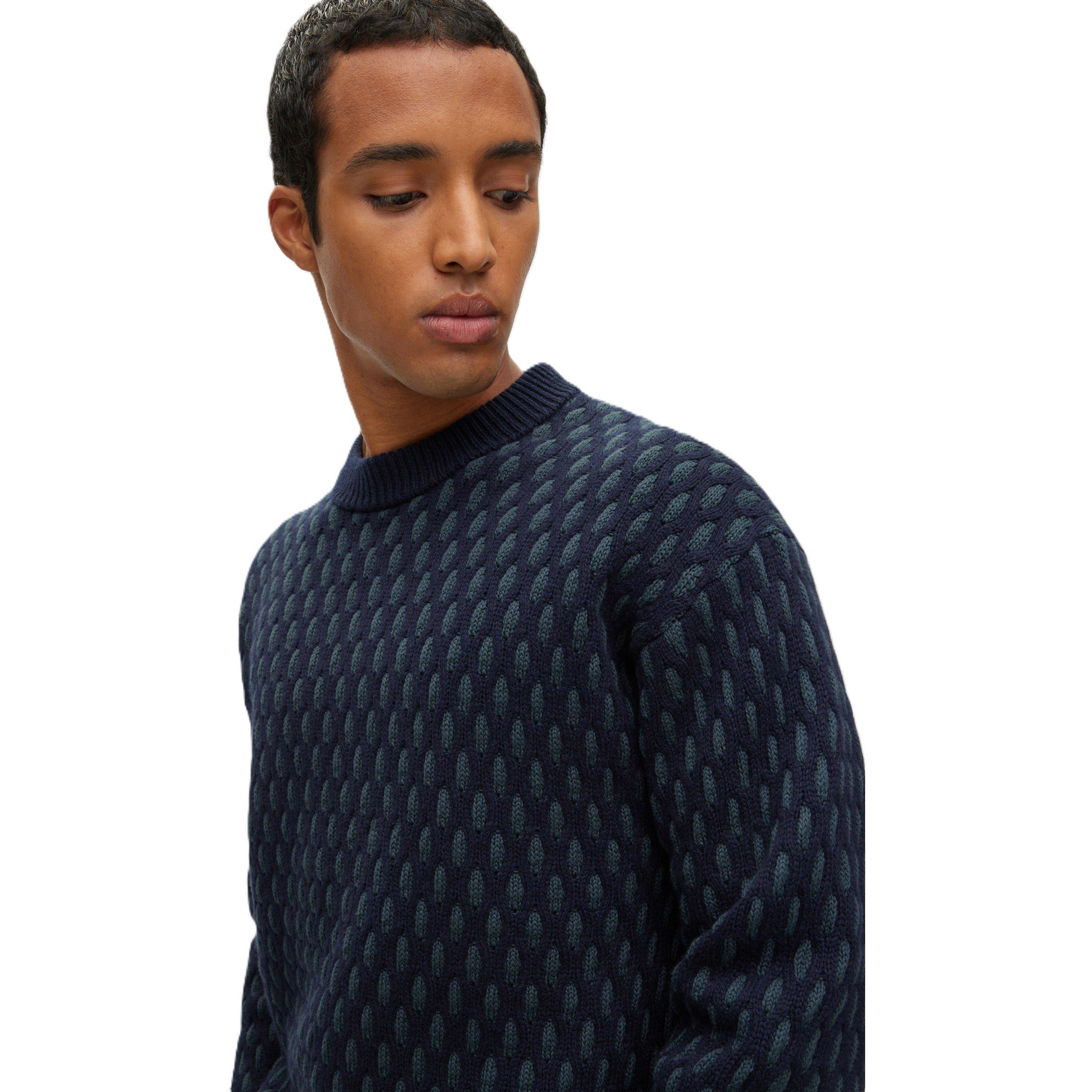 Blue - Boss - Men's Kesh Crew Neck Jumper - 3