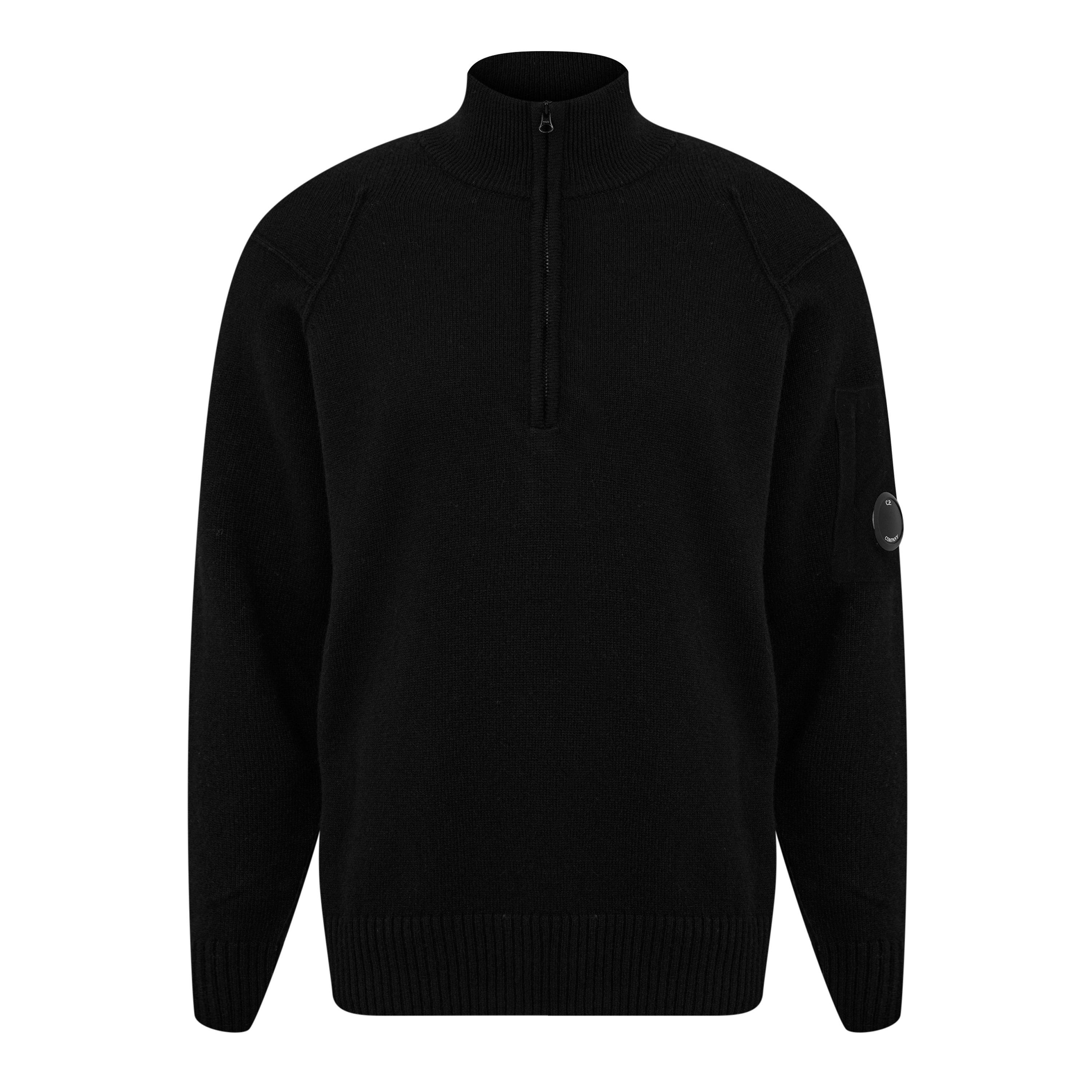 Black 999 - CP Company - Lambswool Grs Half-Zipped Knit - 1