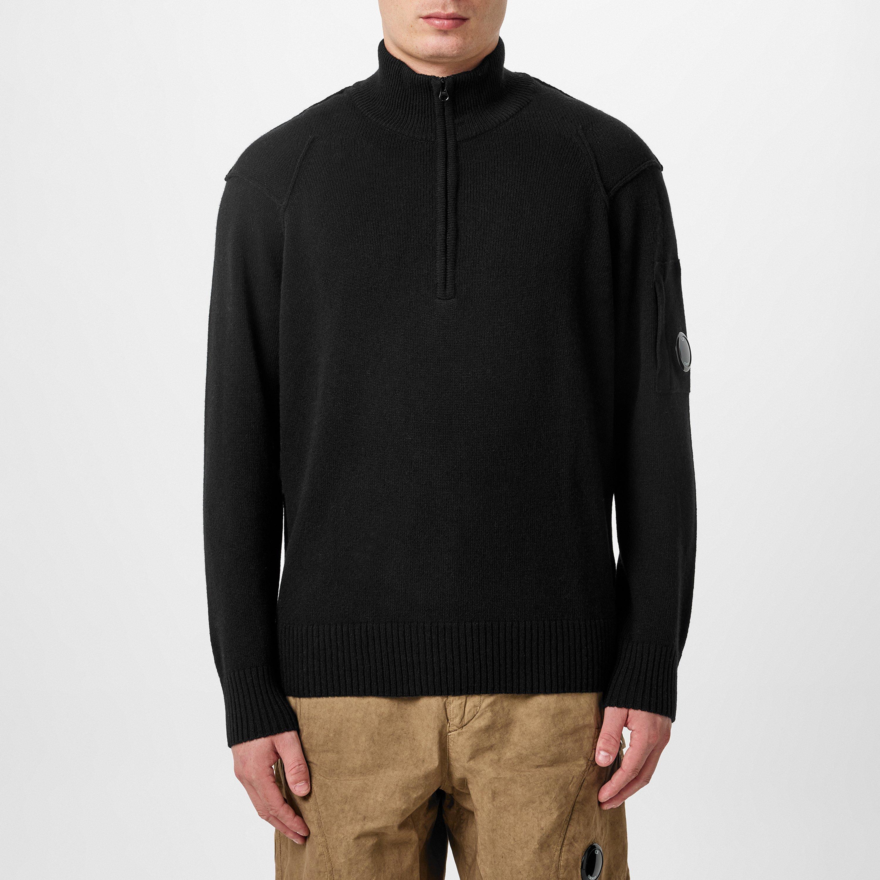 Black 999 - CP Company - Lambswool Grs Half-Zipped Knit - 3