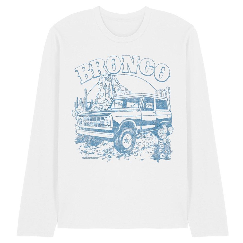 White - Ford - Ford Bronco Desert Blue Mono Long Sleeve T-Shirt - 1