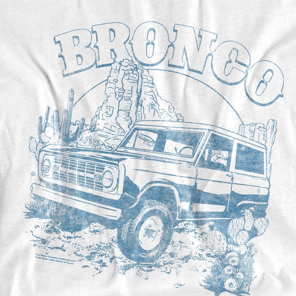 White - Ford - Ford Bronco Desert Blue Mono Long Sleeve T-Shirt - 2