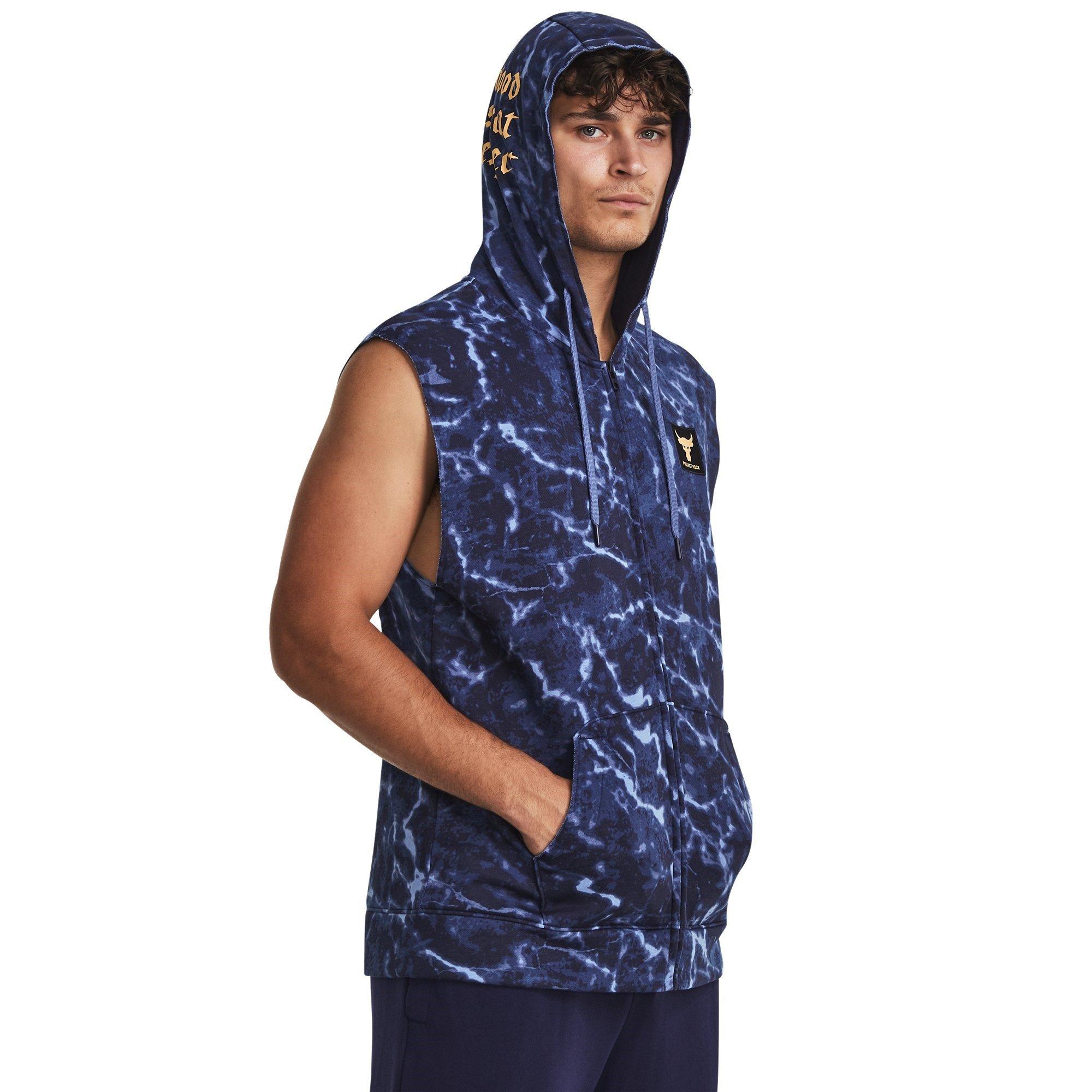 Blue - Under Armour - Rock Rival Sleeveless Zip Hoodie - 2