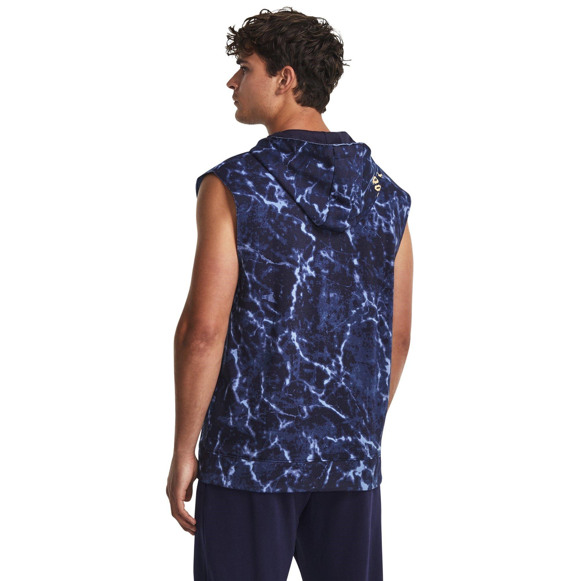 Blue - Under Armour - Rock Rival Sleeveless Zip Hoodie - 3
