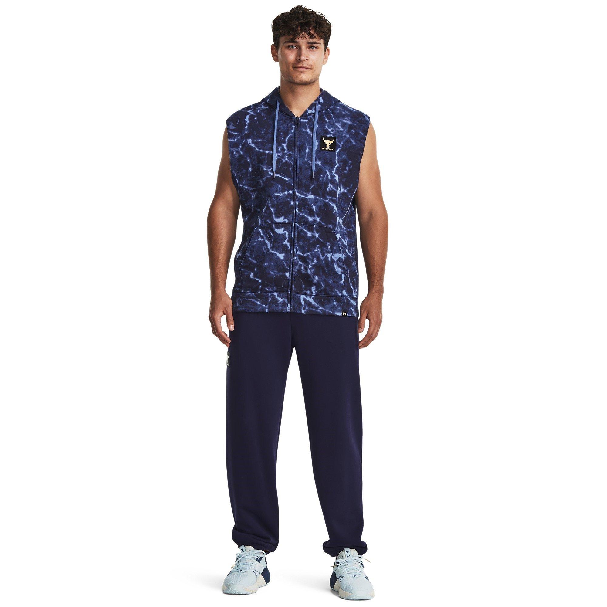 Blue - Under Armour - Rock Rival Sleeveless Zip Hoodie - 4