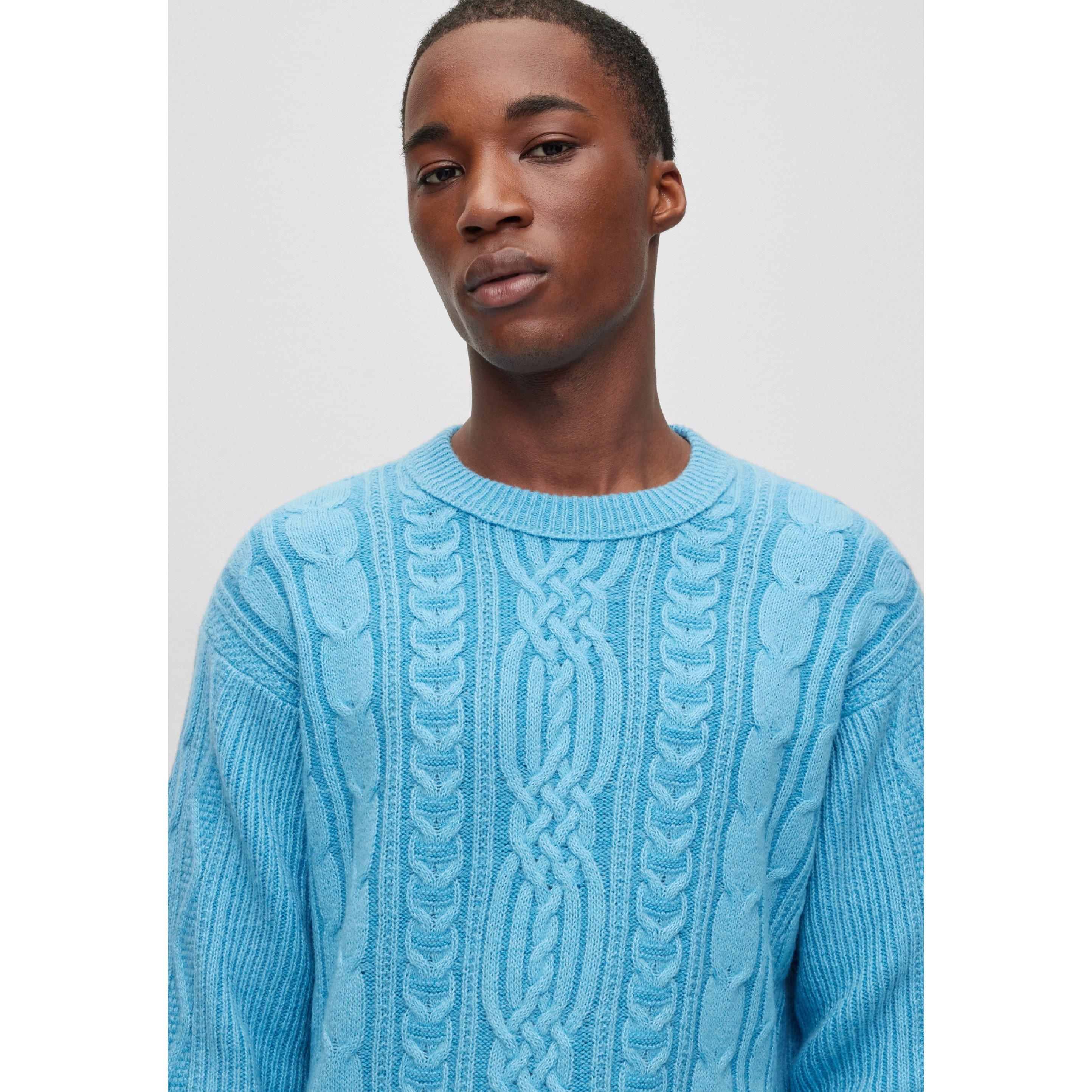 Blue - Boss - Men's Kubiel Crew Neck Jumper - 3