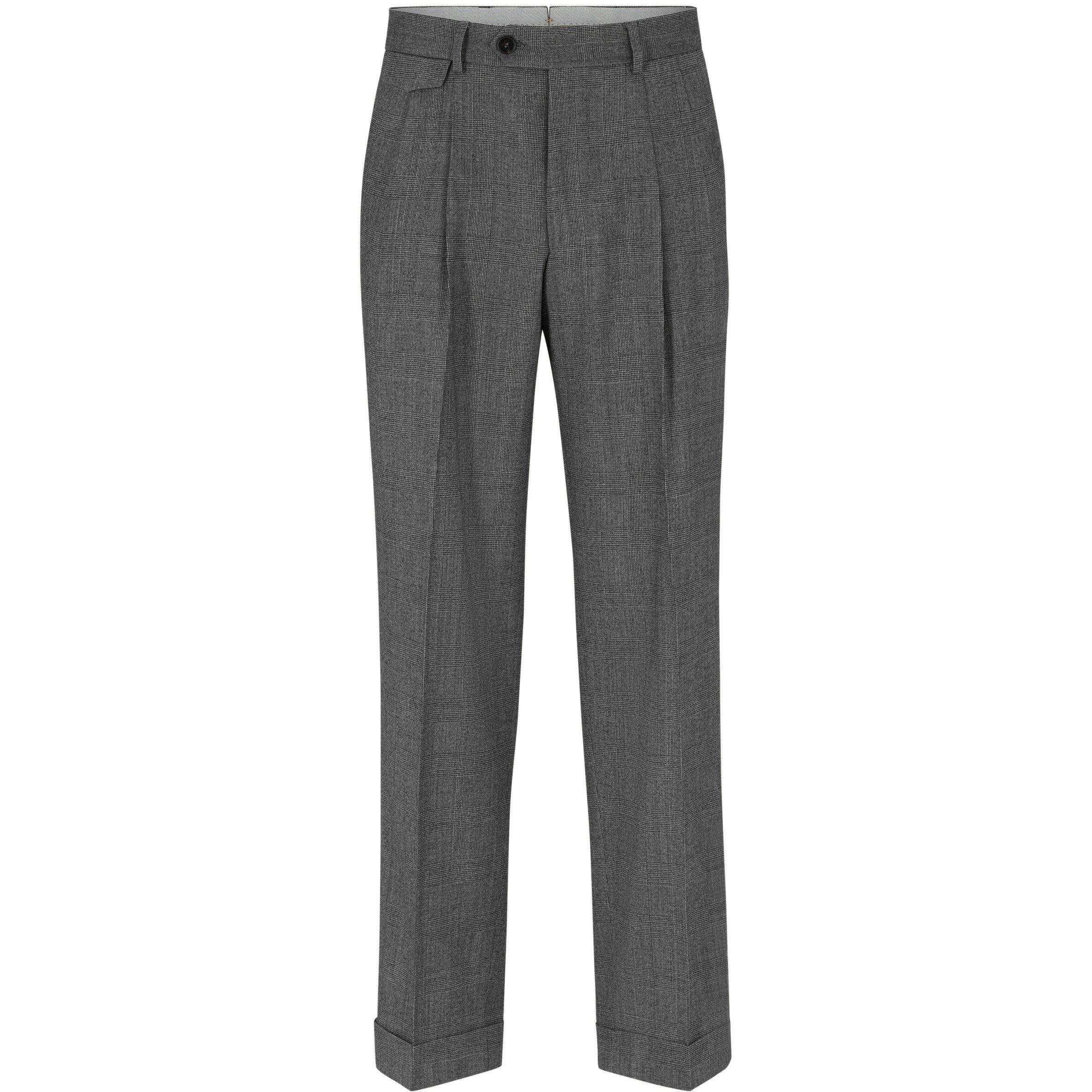 Silver - Boss - Men's L Peet Pleat Tailored Trousers - 1