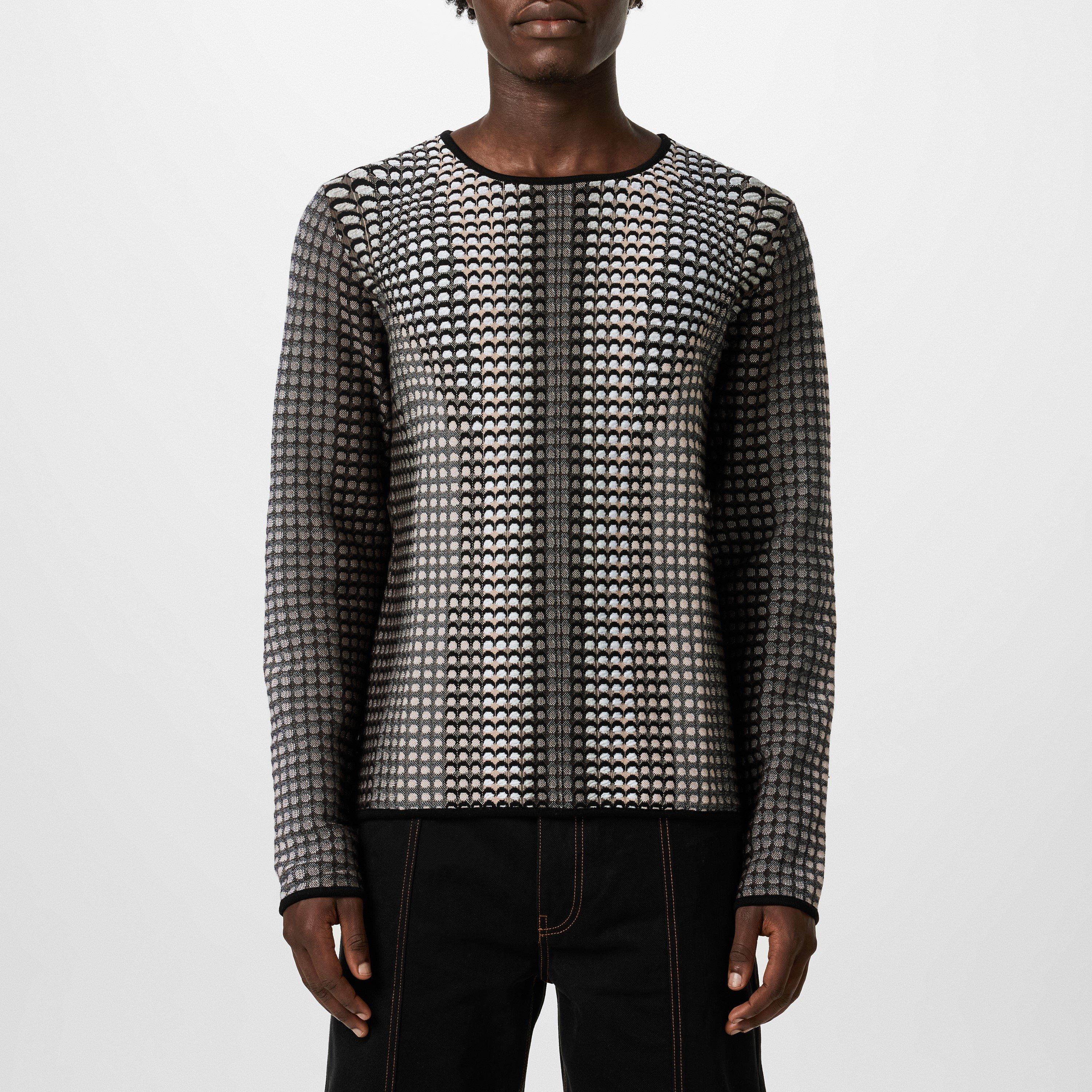 Black - Marine Serre - Moon Jacquard Knit Jumper - 3