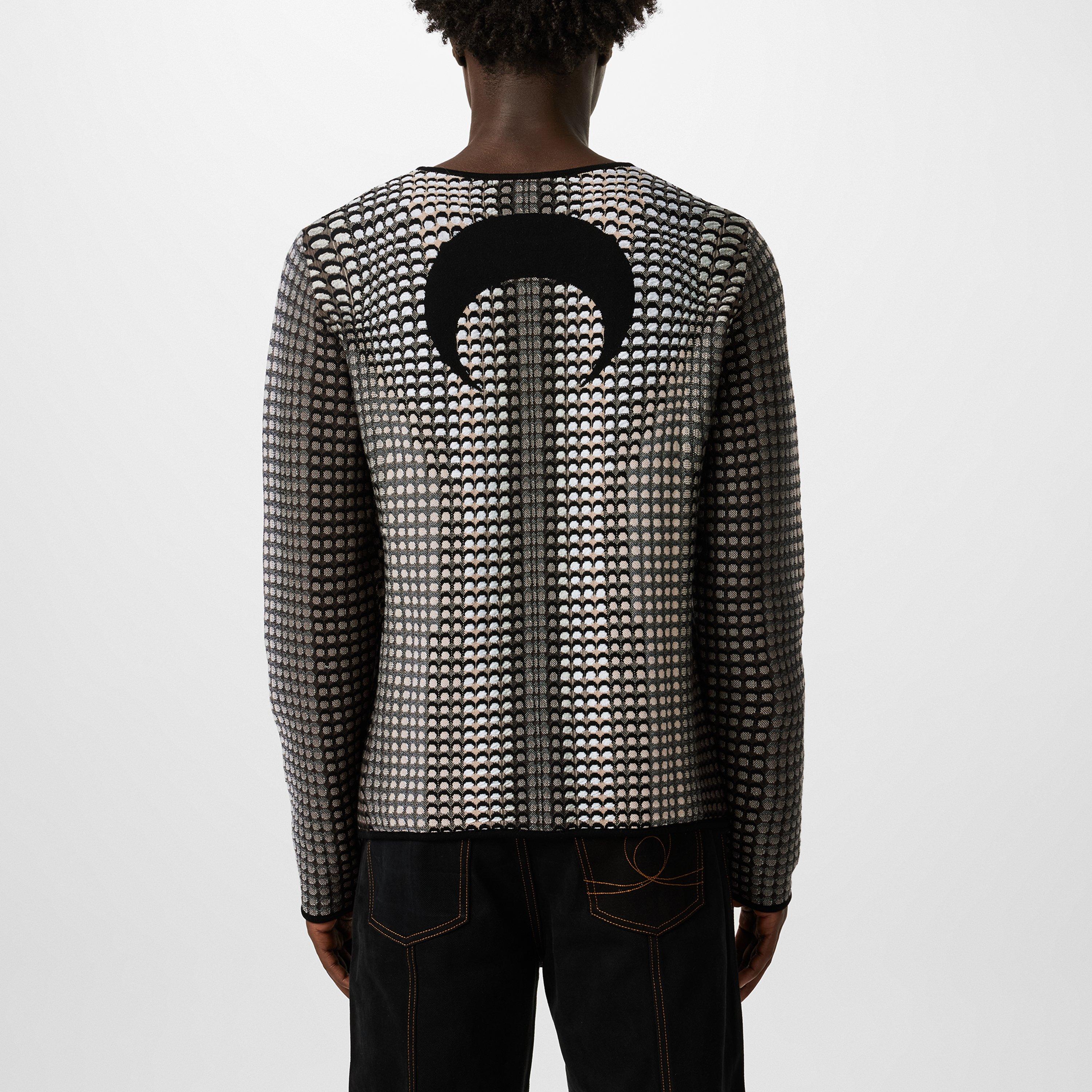 Black - Marine Serre - Moon Jacquard Knit Jumper - 4