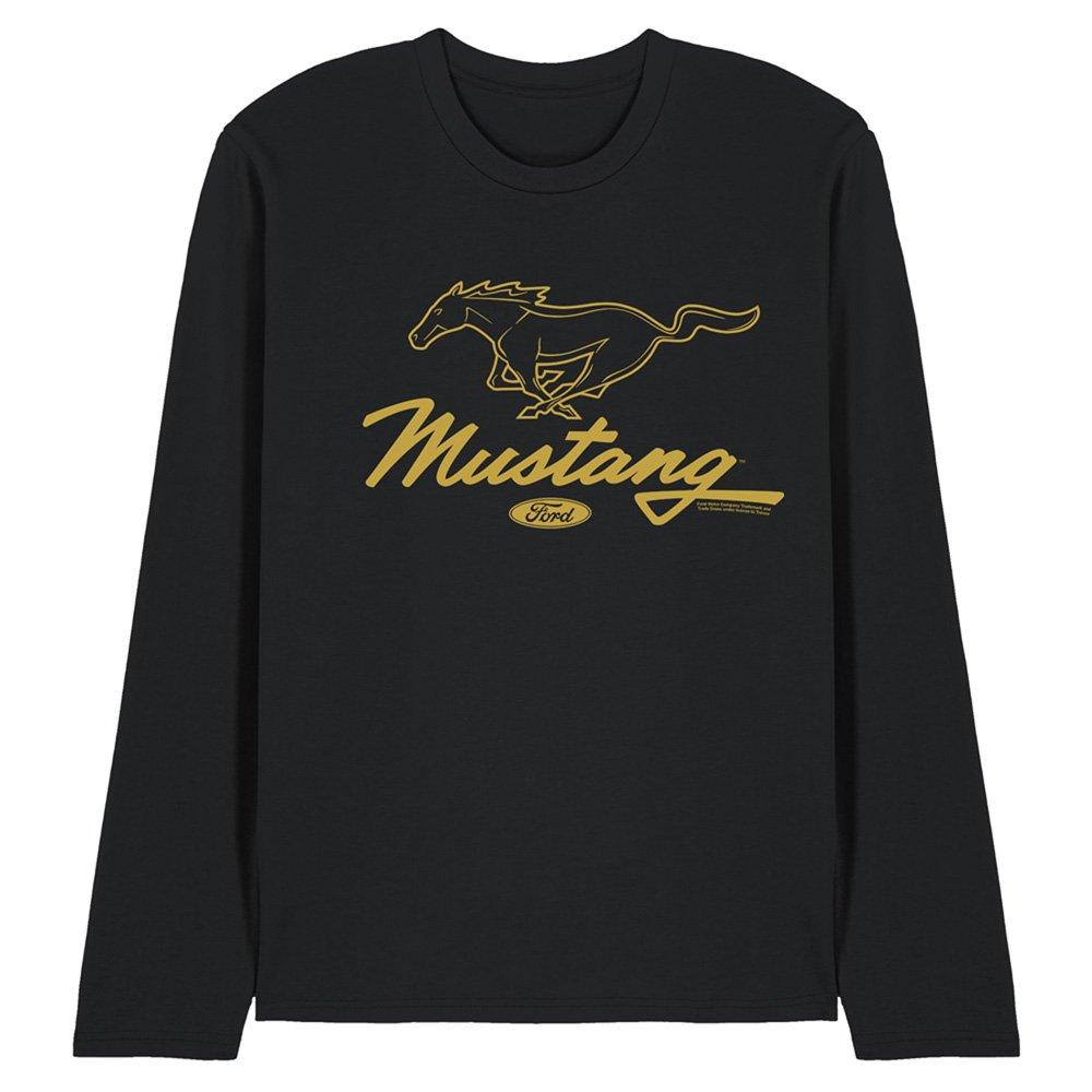 Black - Ford - Ford Mustang Pony Script Long Sleeve T-Shirt Blac - 1