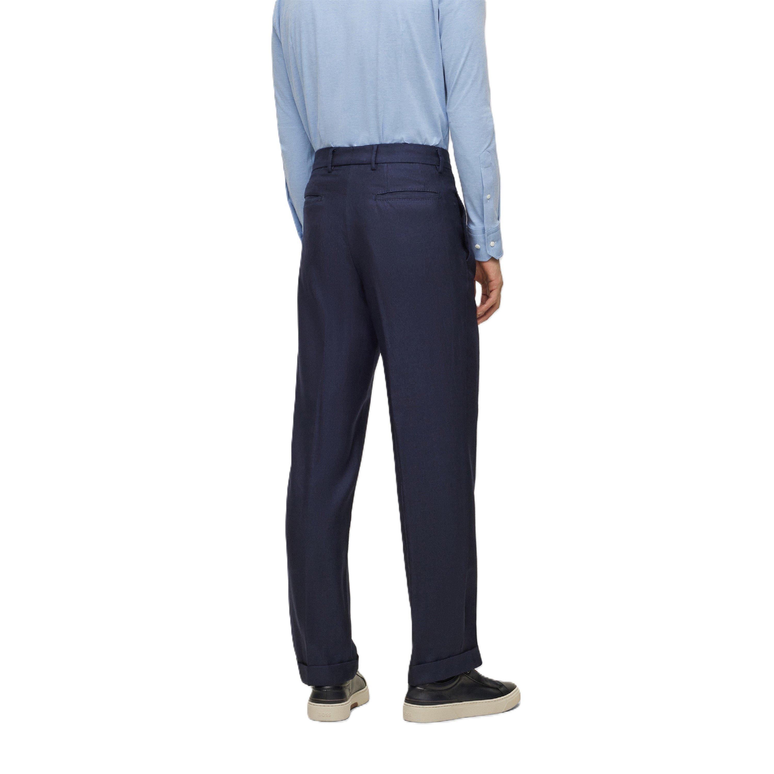 Blue - Boss - Men's Pleated Trousers - 2