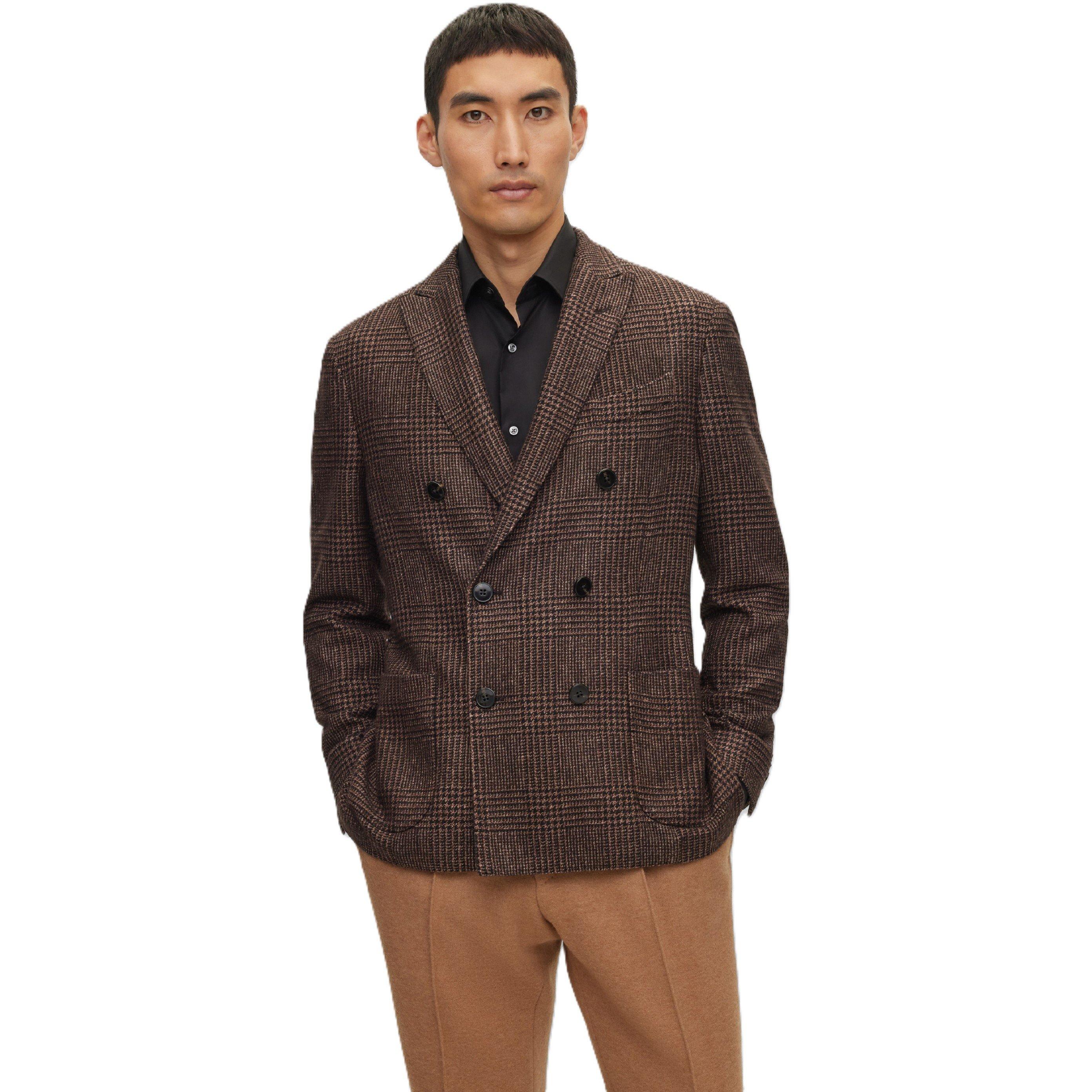 Brown - Boss - Men's Heston Tailored Fit Formal Jacket - 1