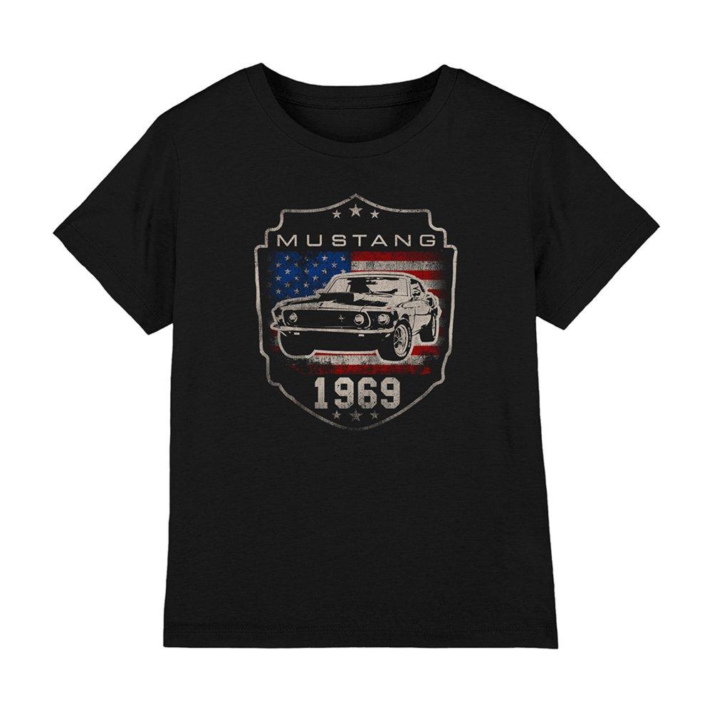 Black - Ford - Ford Mustang 1969 Flag Kids T-Shirt Black - 1