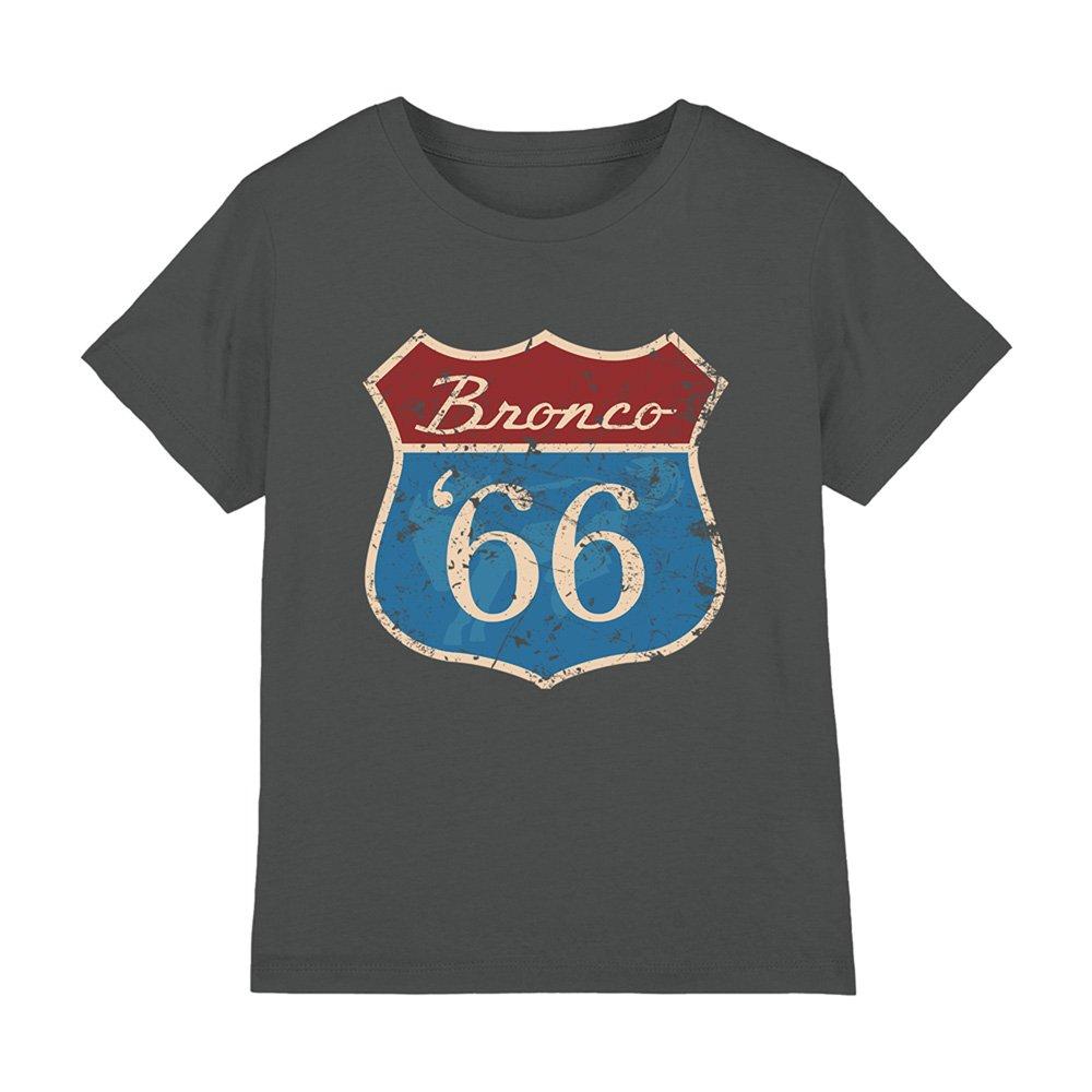 Charcoal - Ford - Ford Bronco Route 66 Bronco Kids T-Shirt Charcoal - 1