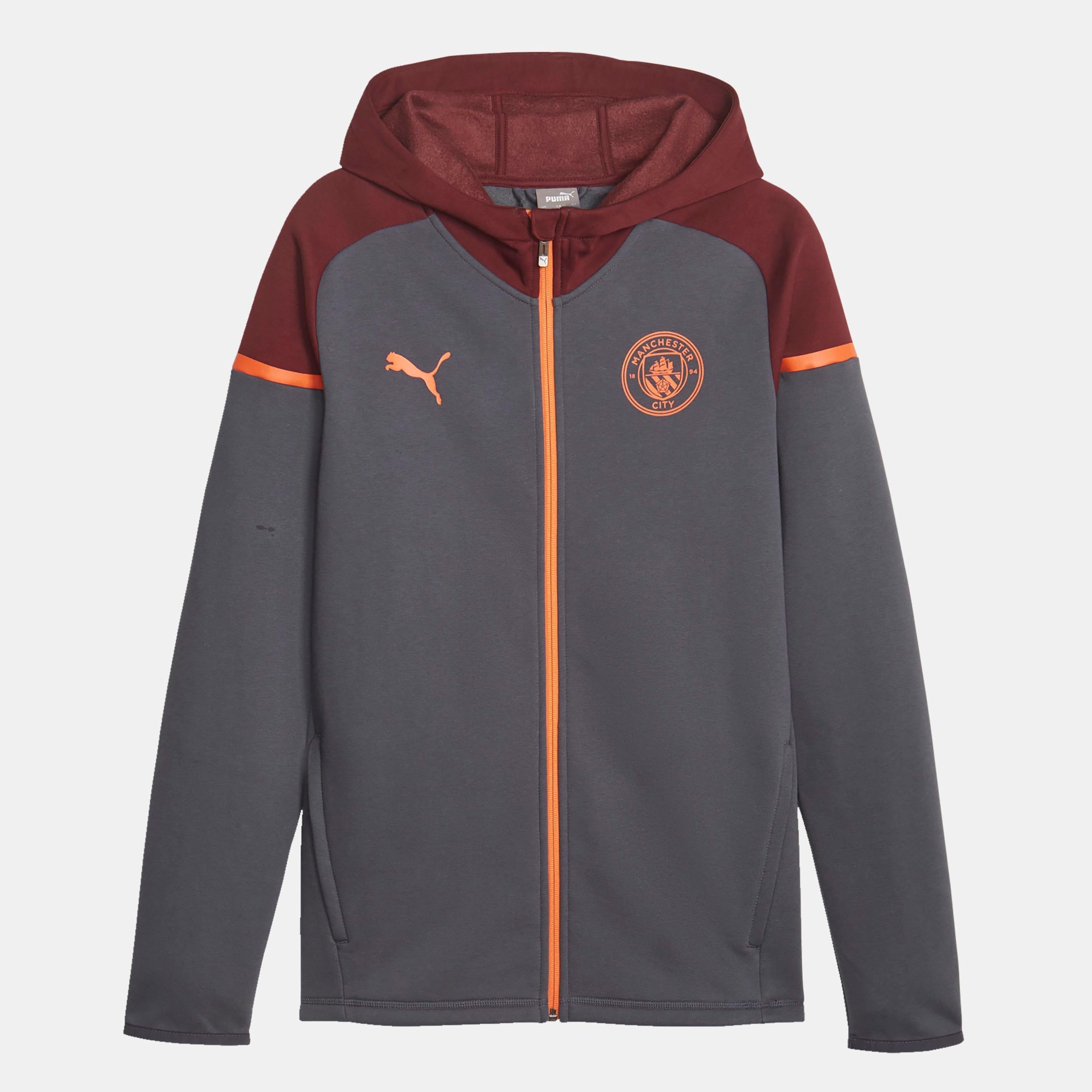 Grey - Puma - Manchester City Fc Casuals Hooded Jacket - 1