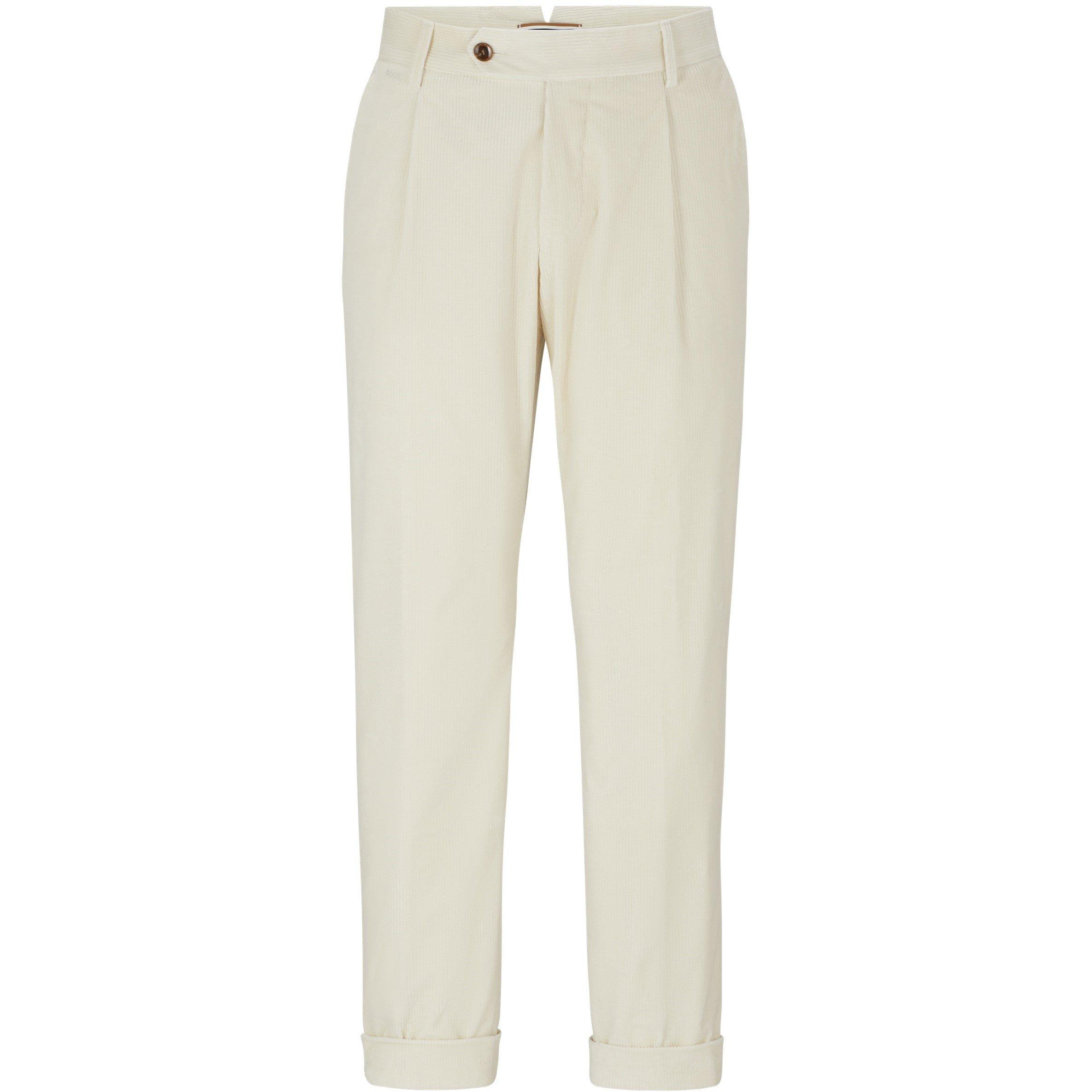 Boss Men's Perin Pleated Trousers - White - 38W R