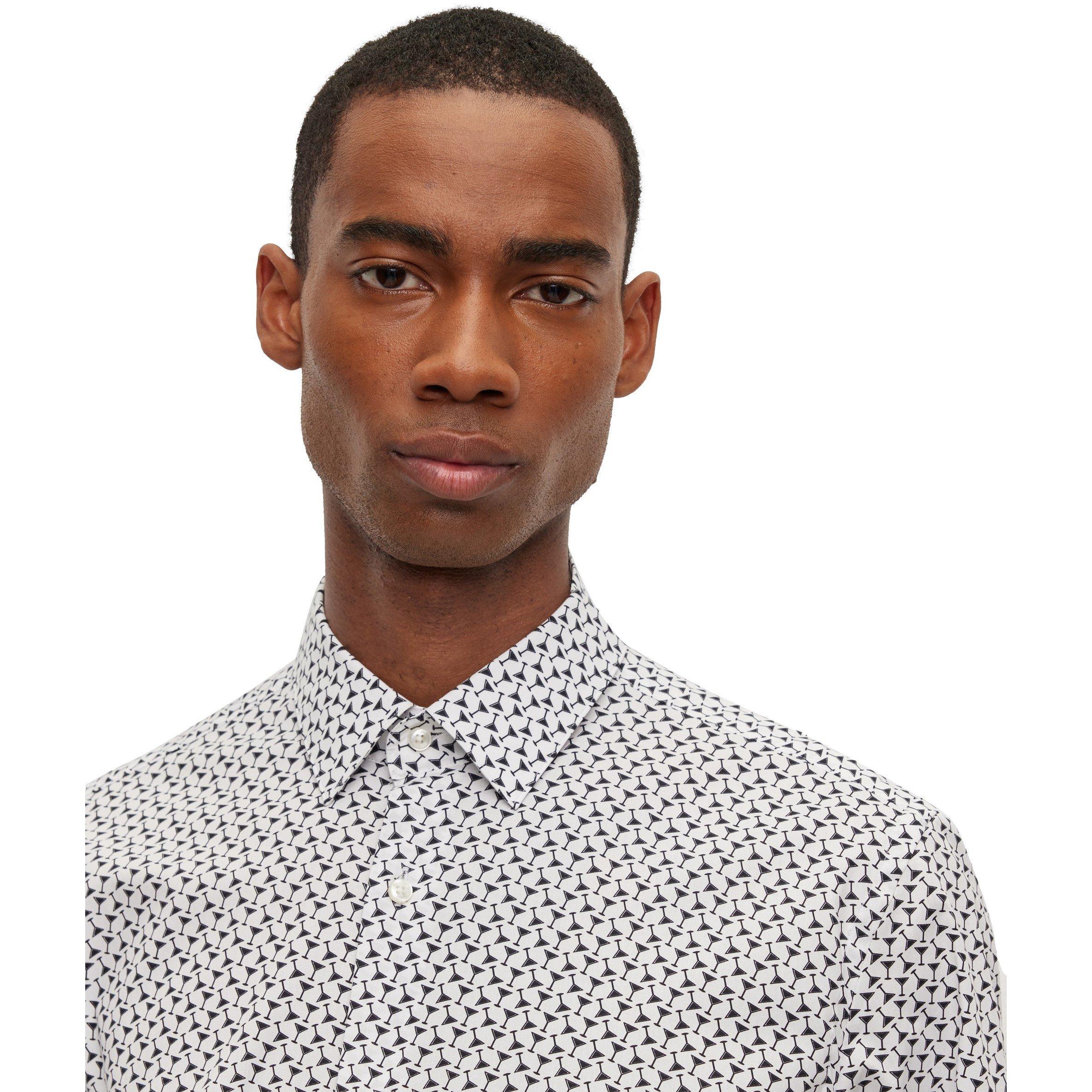 Black - Boss - Men's H Hank S Kent Long Sleeve Plain Shirt - 3