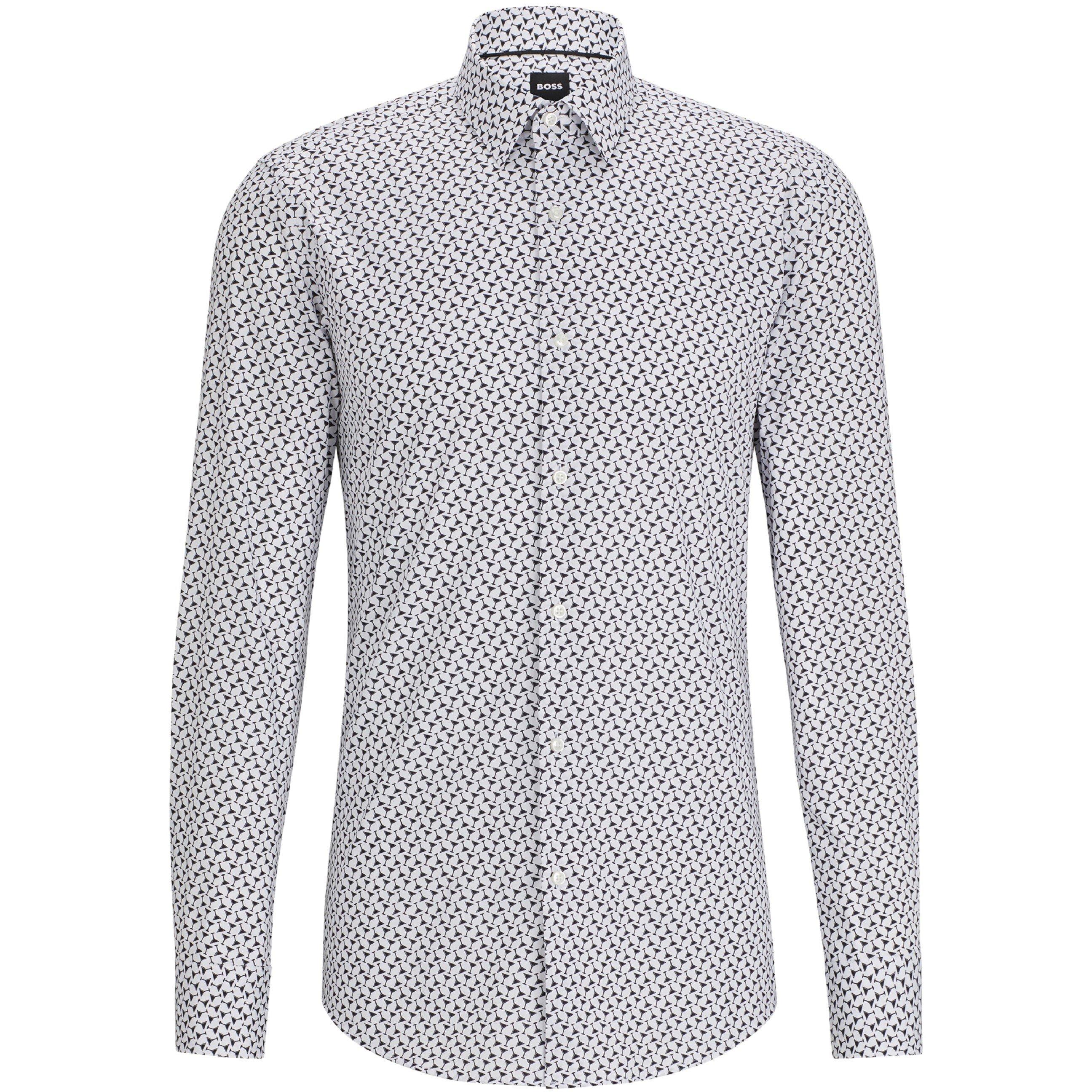 Black - Boss - Men's H Hank S Kent Long Sleeve Plain Shirt - 4