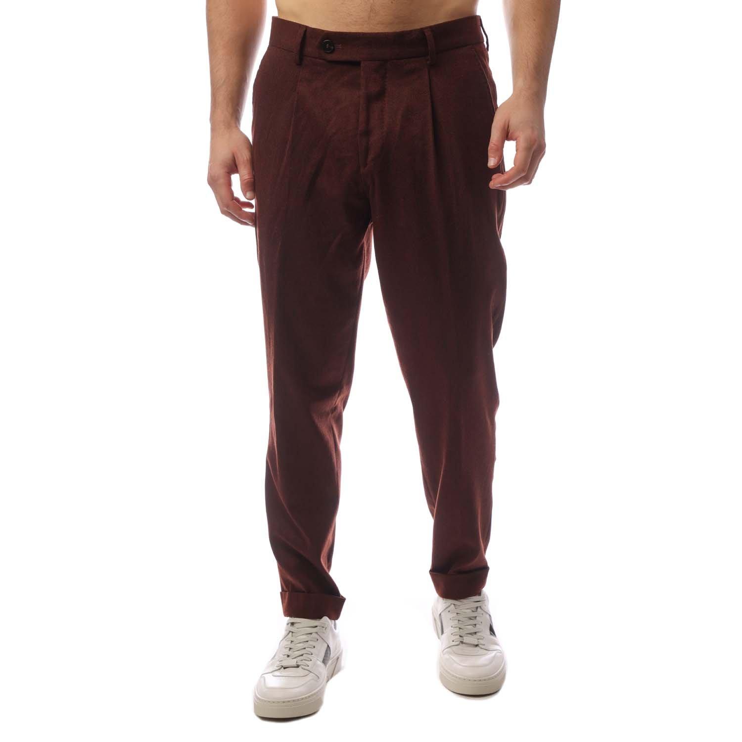 Red - Boss - Men's Pleated Trousers - 2