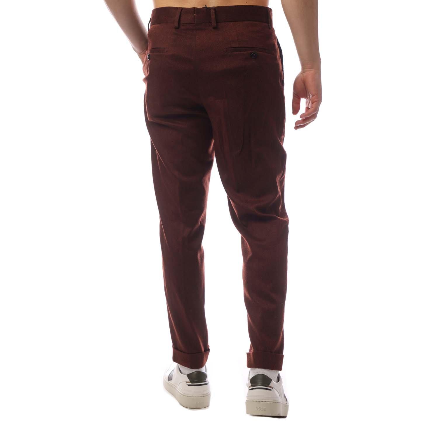 Red - Boss - Men's Pleated Trousers - 3