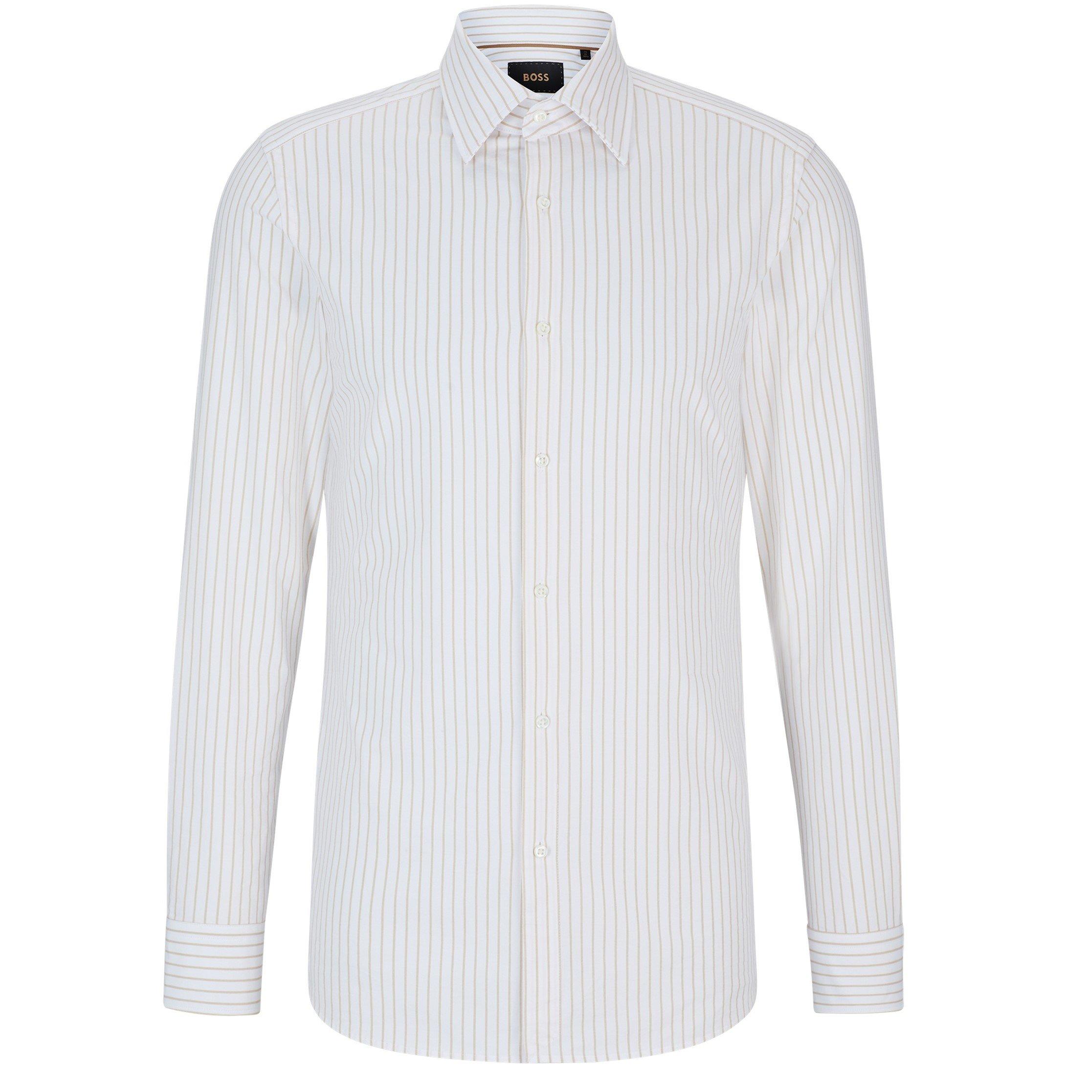 Beige - Boss - Men's Long Sleeve Tailored Fit Shirt - 1