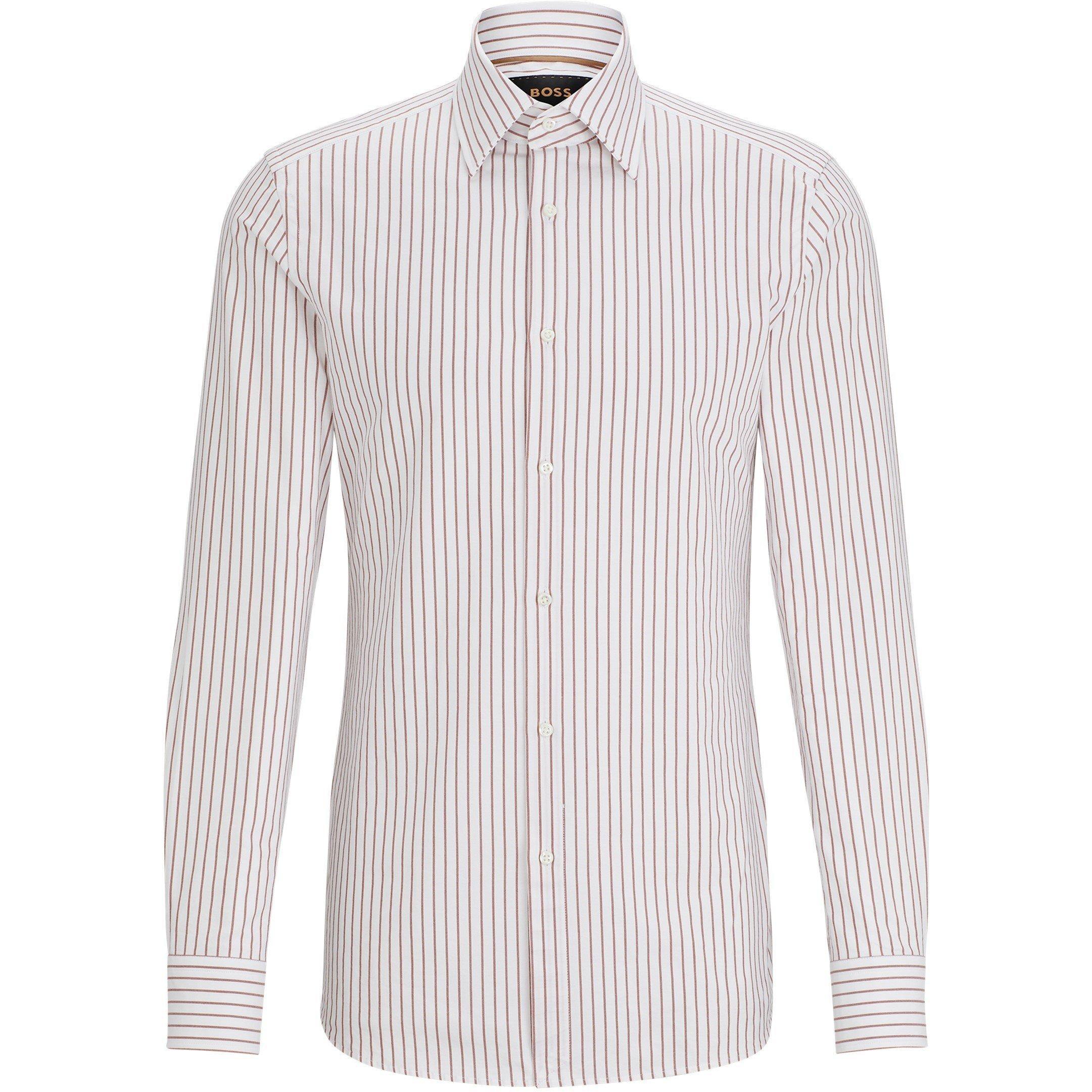 Boss Men's Long Sleeve Plain Shirt - Red - 16.5 inch